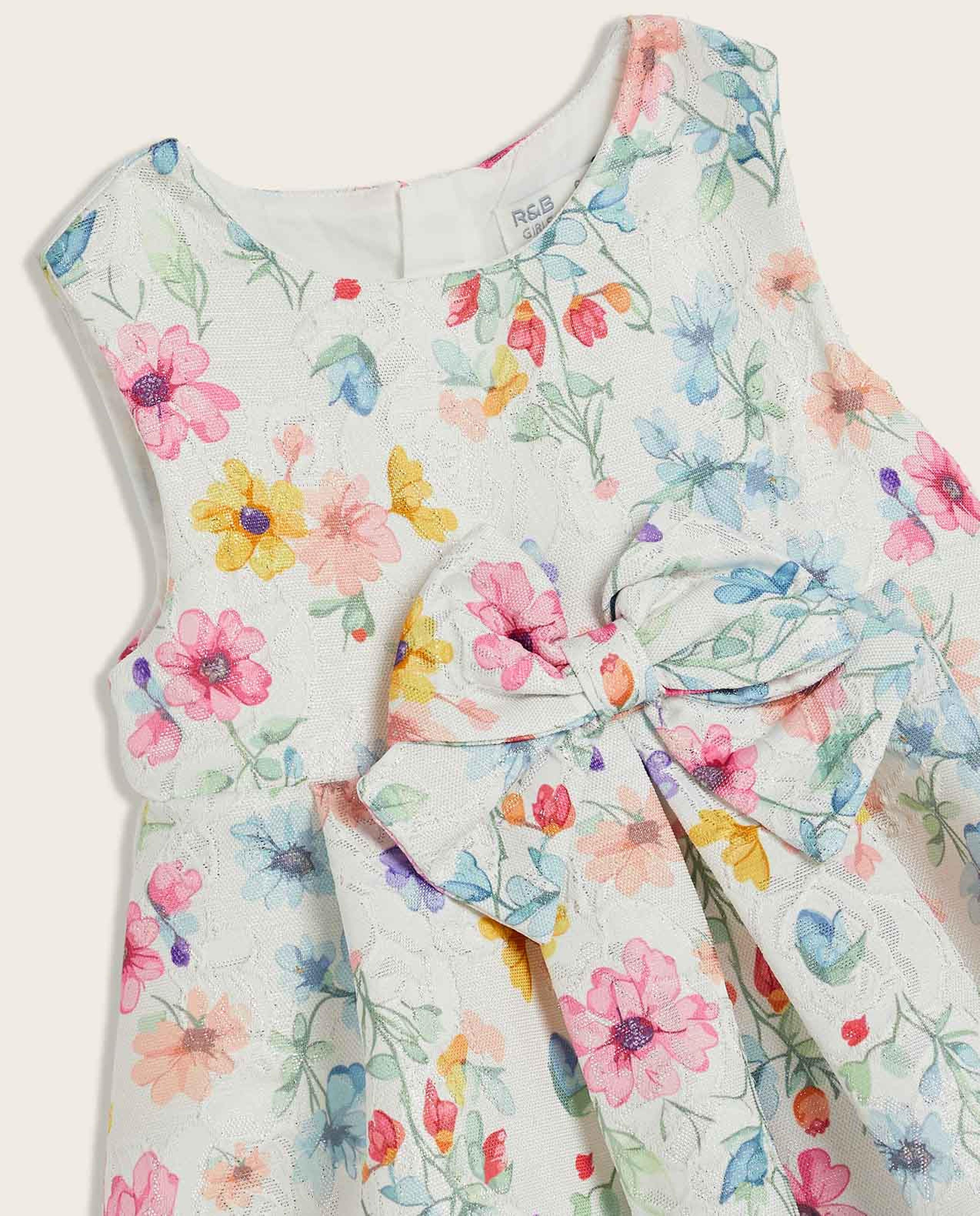 Floral Print Sleeveless Fit and Flare Dress