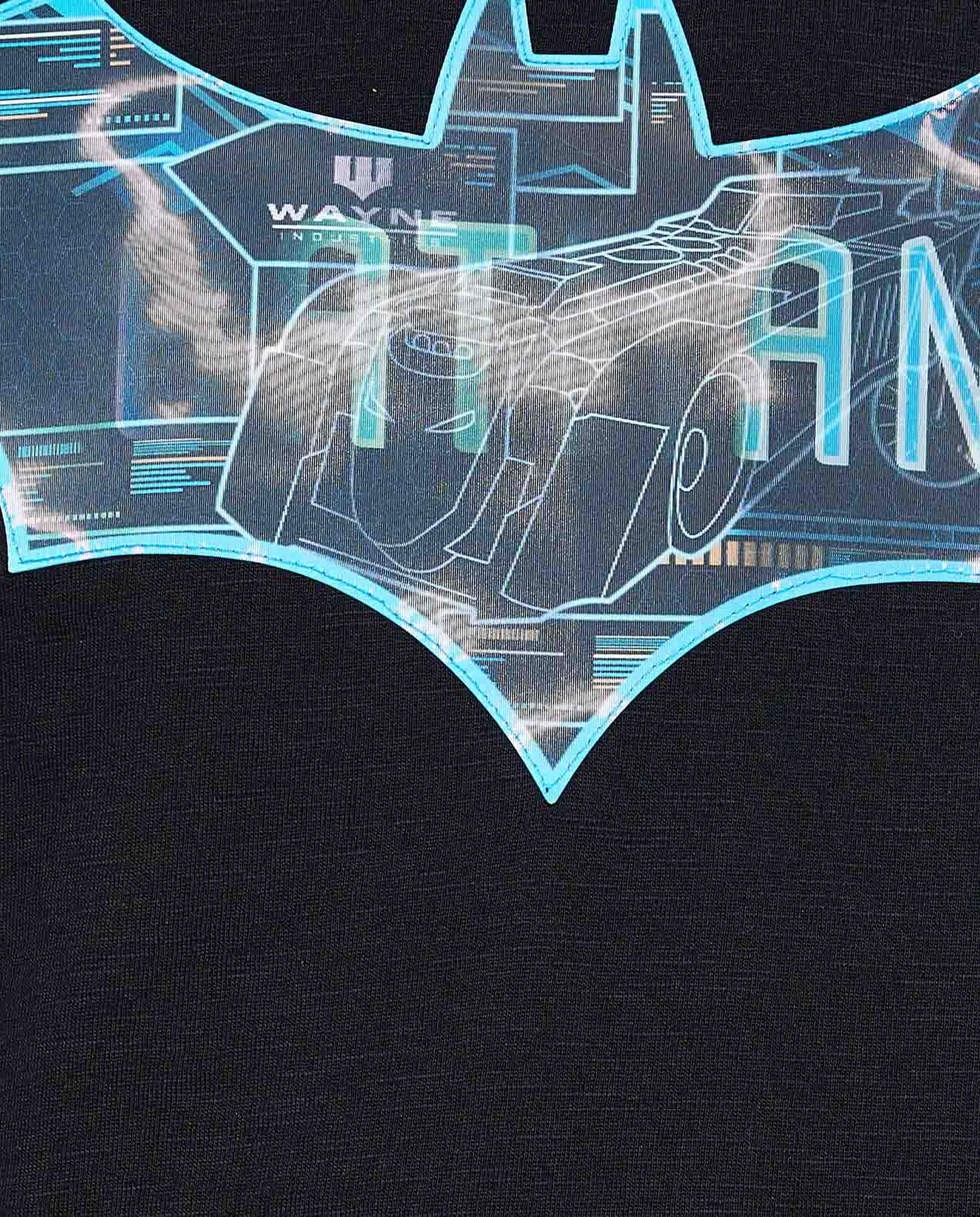 Batman Print T-Shirt with Crew Neck and Short Sleeves