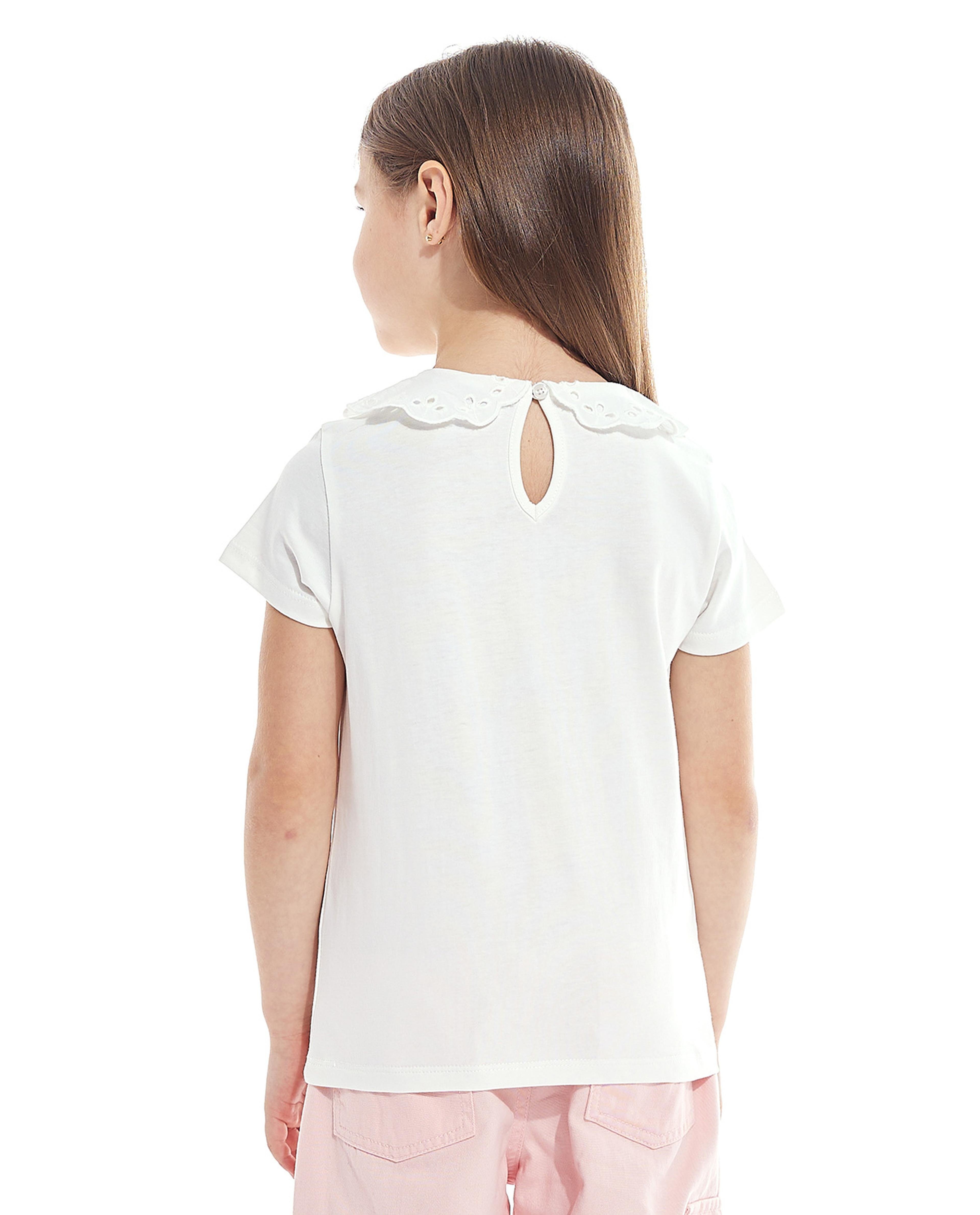 Solid Top with Baby Collar and Short Sleeves
