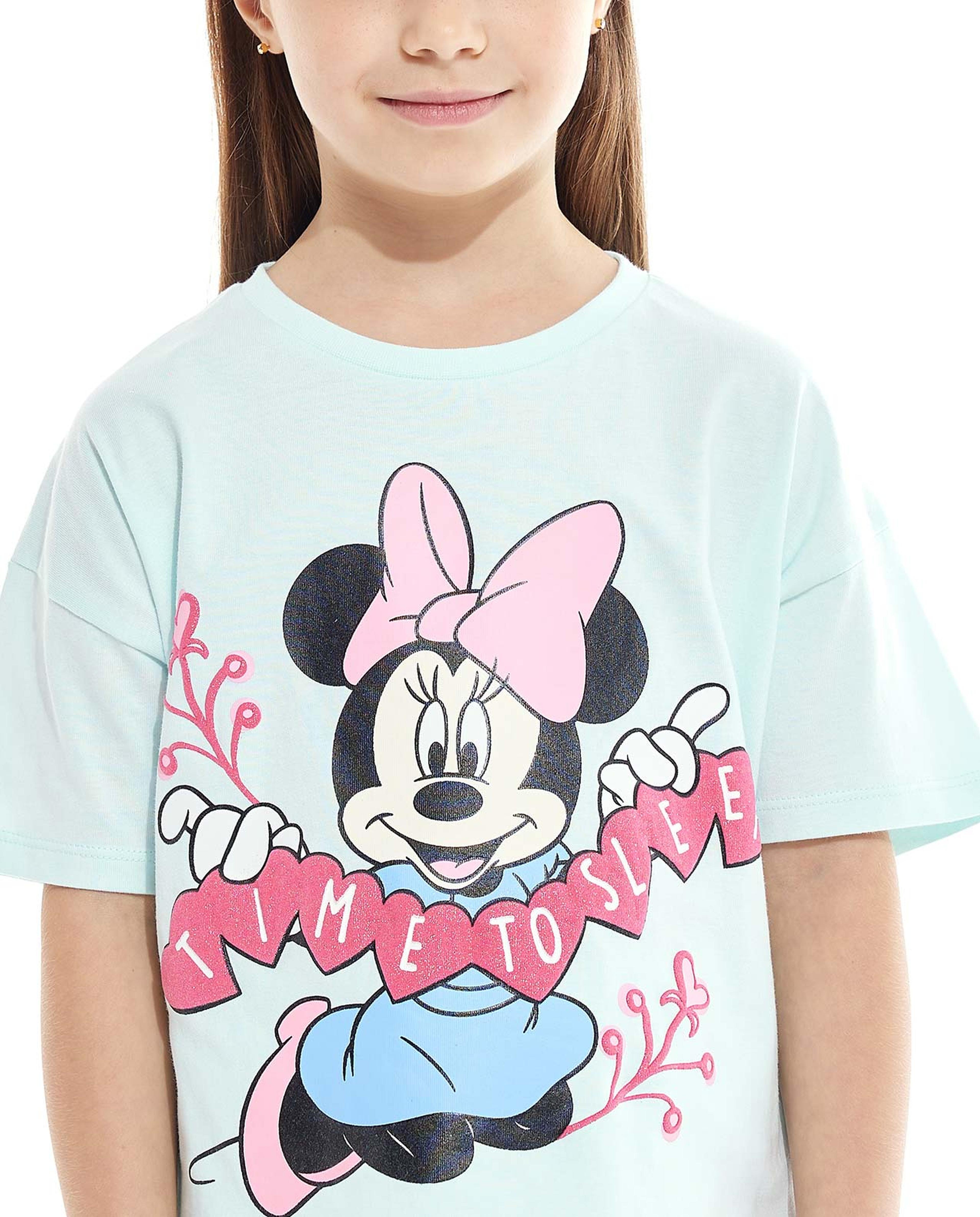 Minnie Mouse Print Shorty Pyjama Set