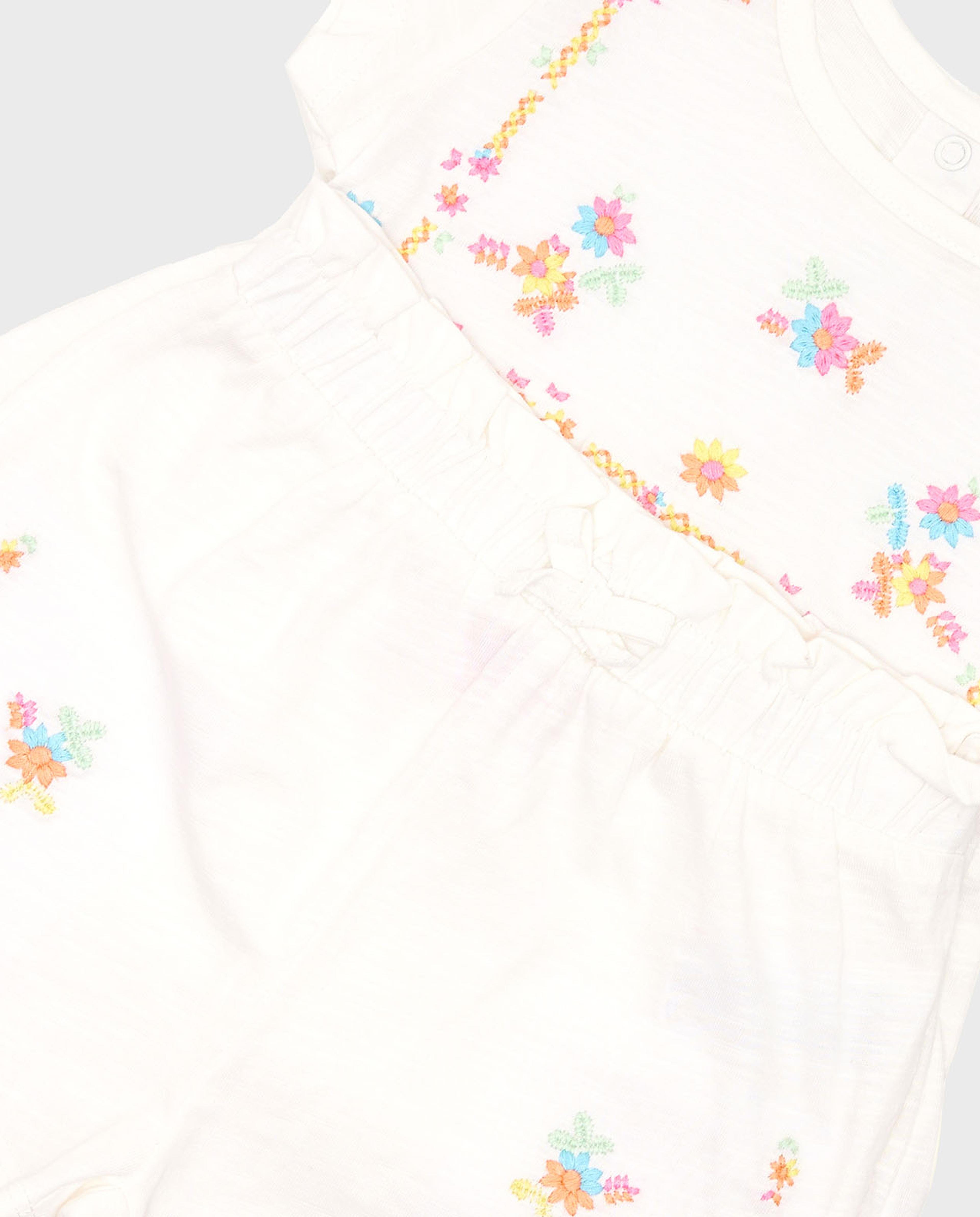 Embroidered Top and Shorts Set