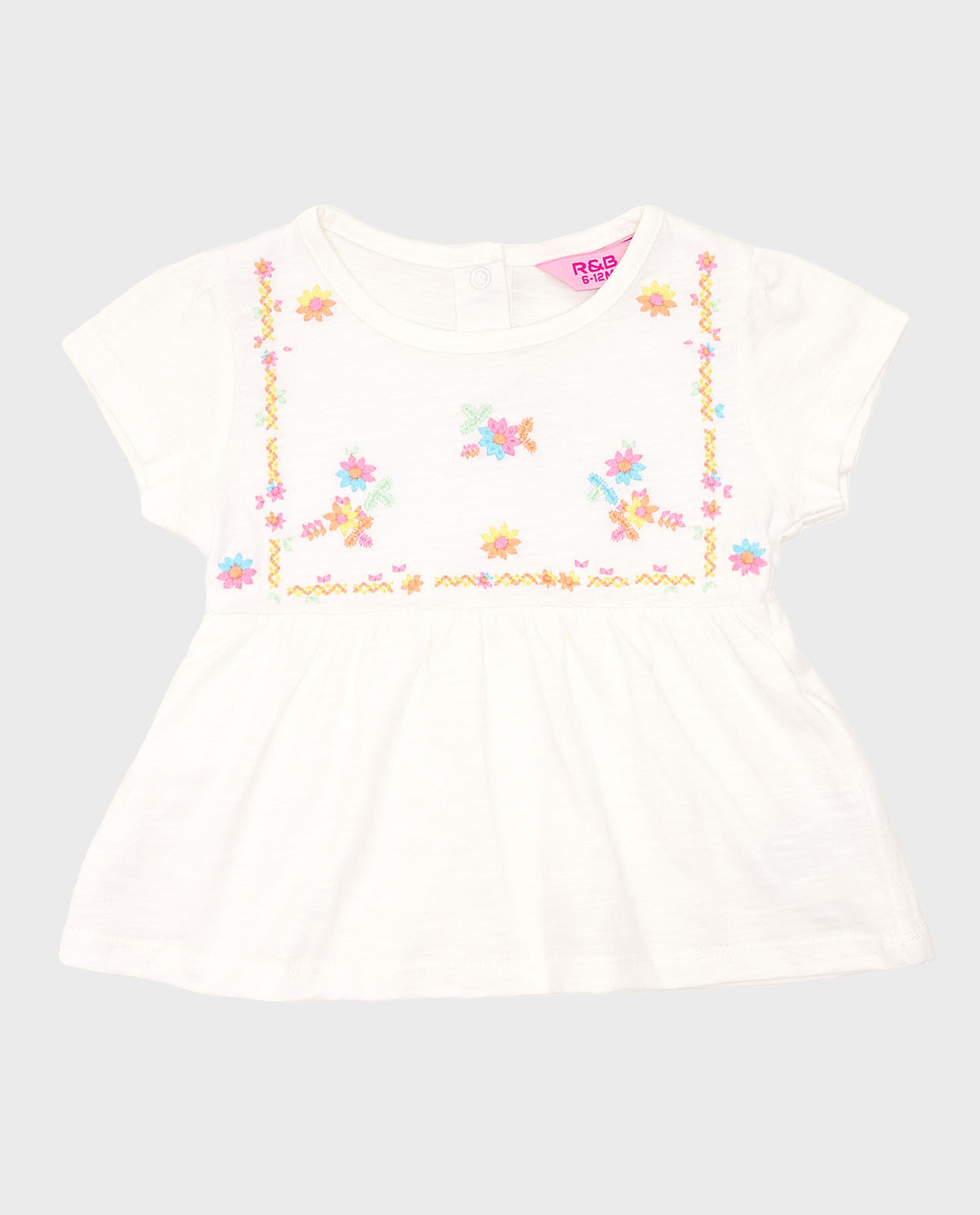 Embroidered Top and Shorts Set