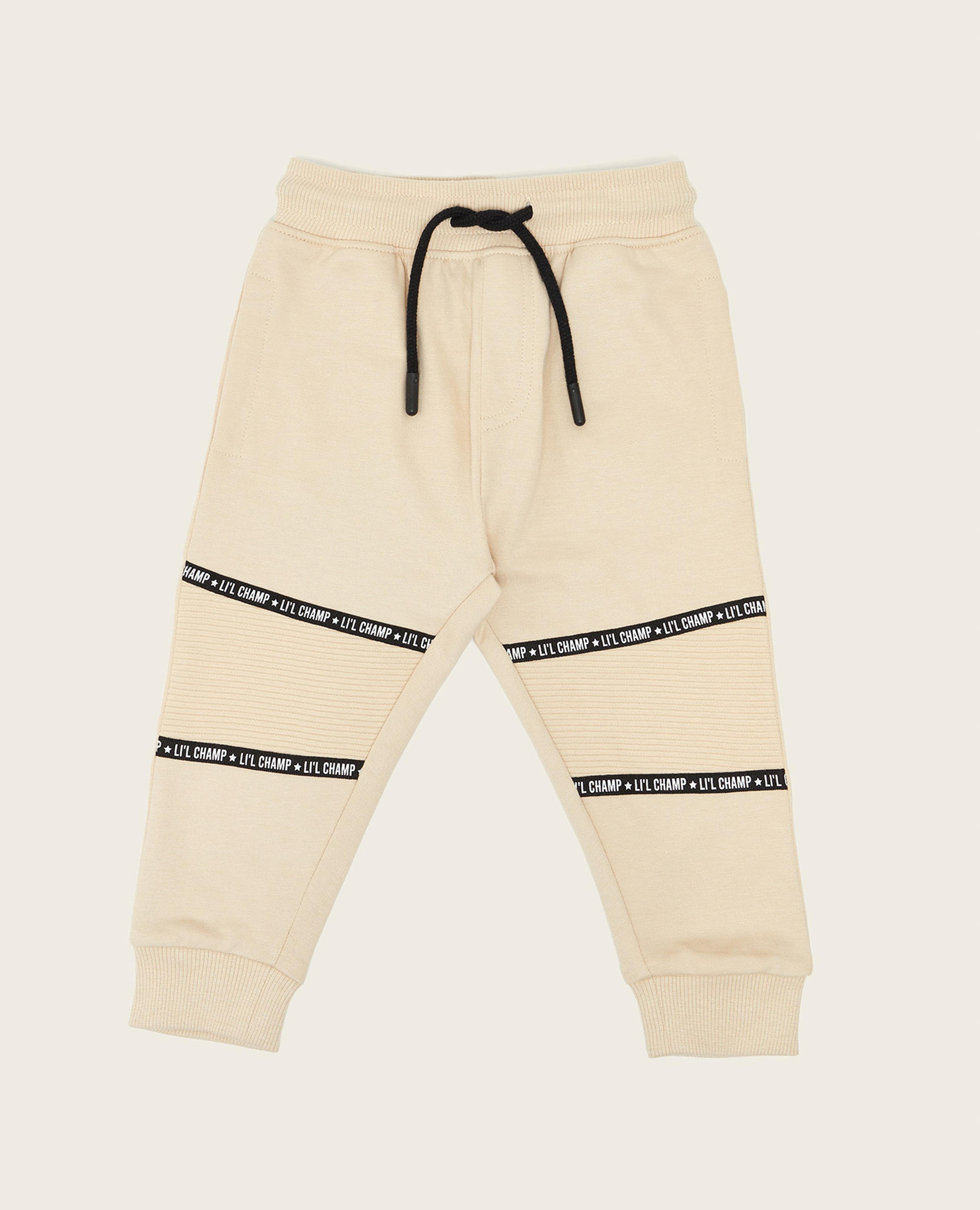 Printed Tape Joggers with Drawstring Waist