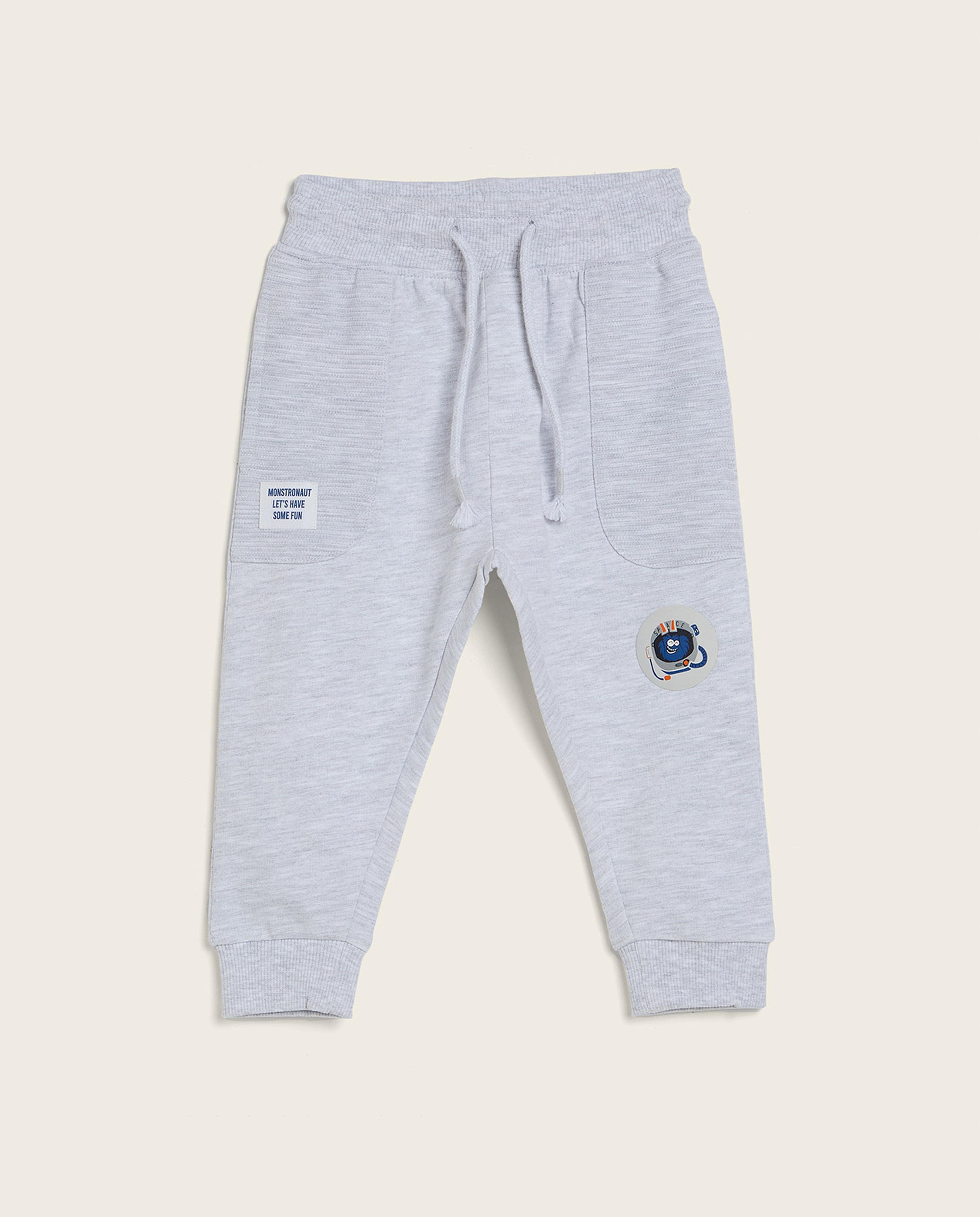 Badge Detail Joggers with Drawstring Waist