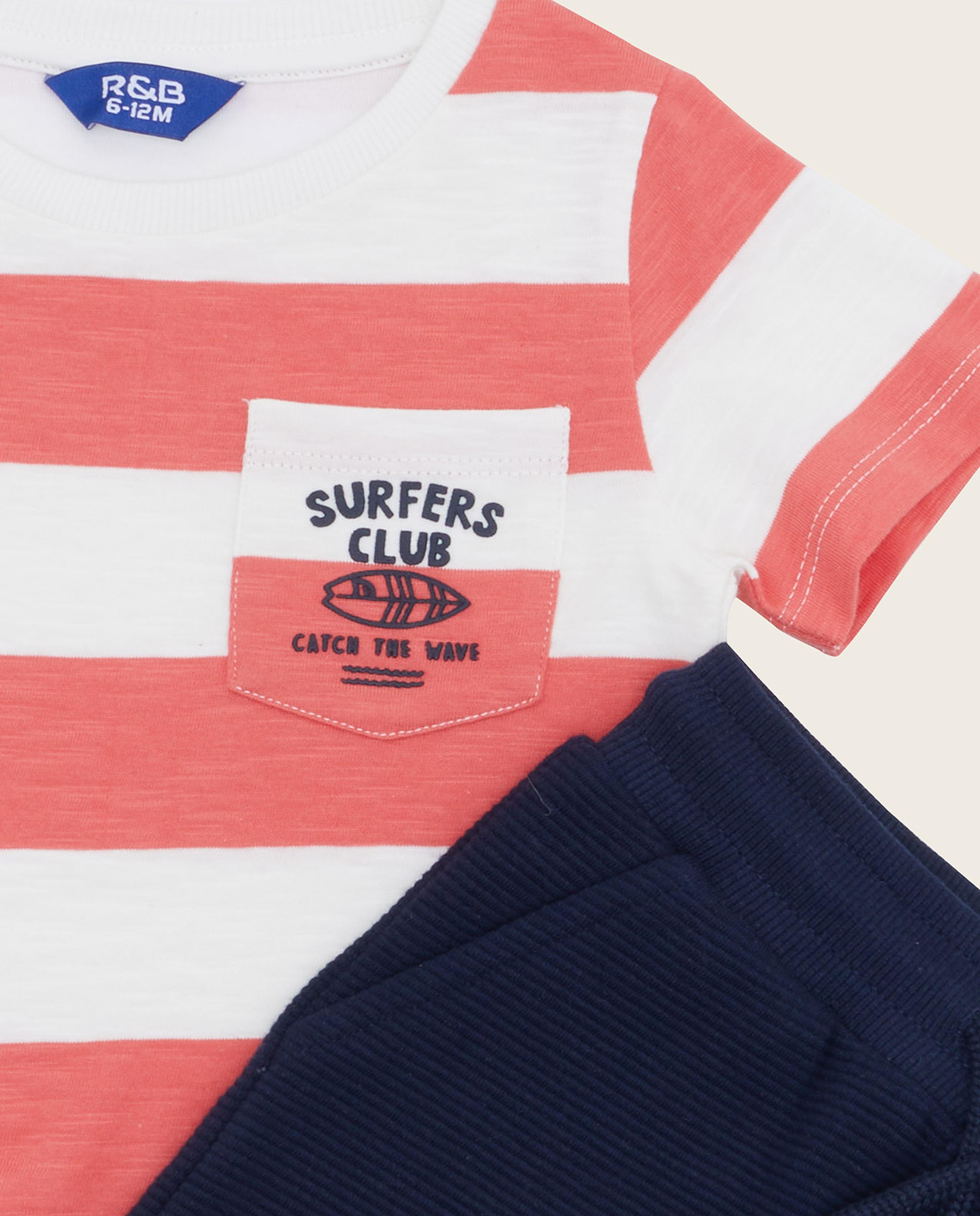 Striped T-Shirt and Shorts Set