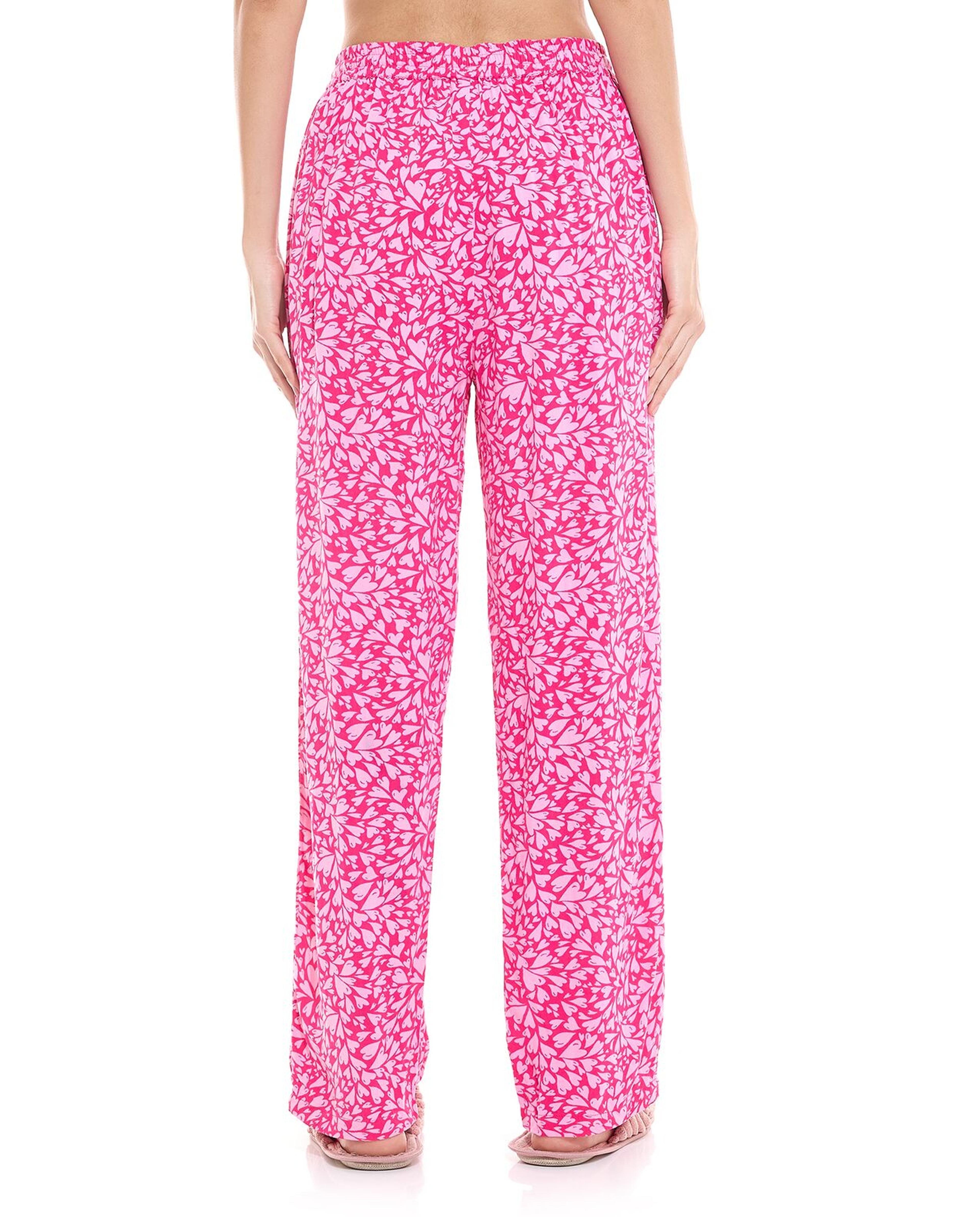 Patterned Pyjama Pants with Drawstring Waist