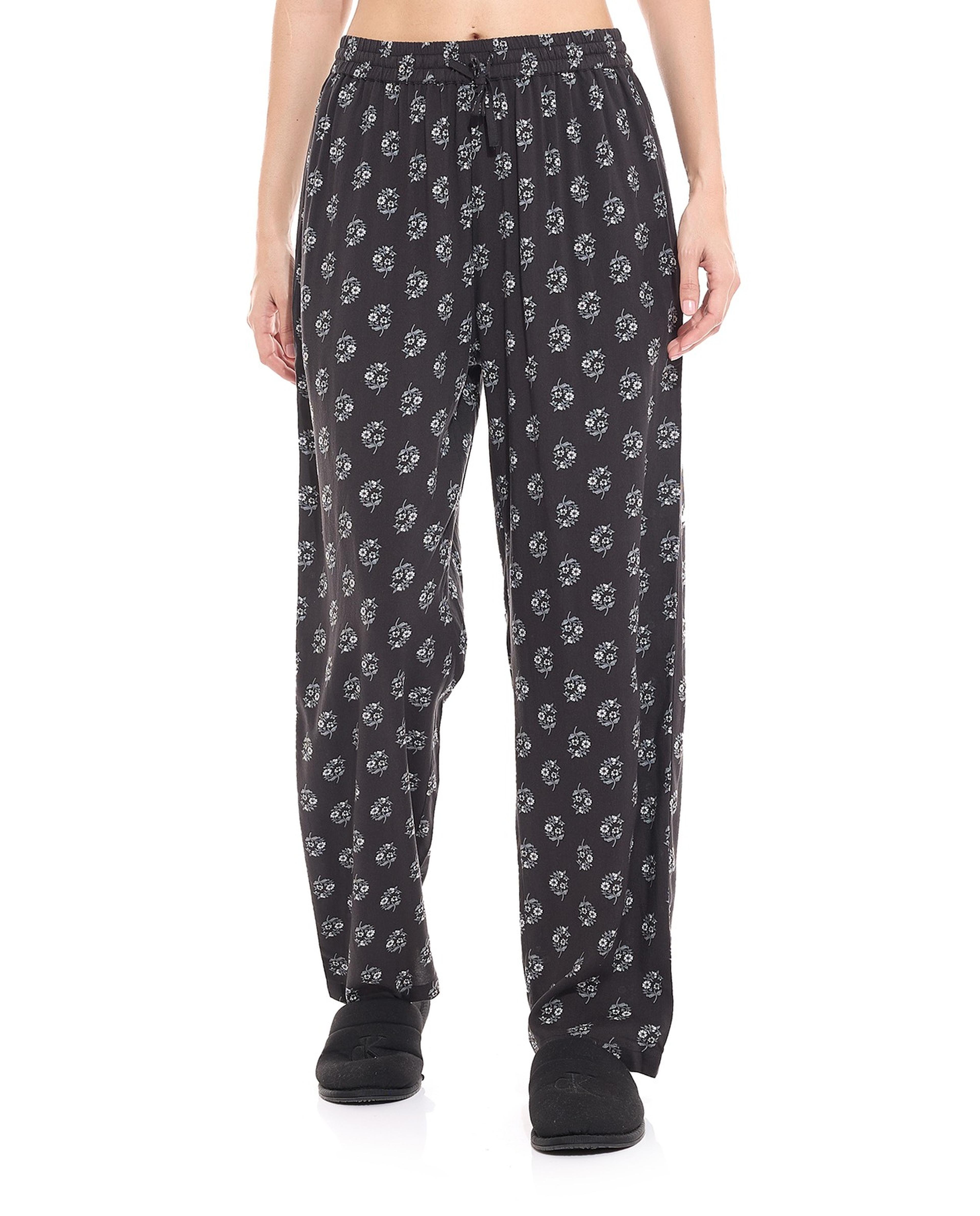 Patterned Pyjama Pants with Drawstring Waist