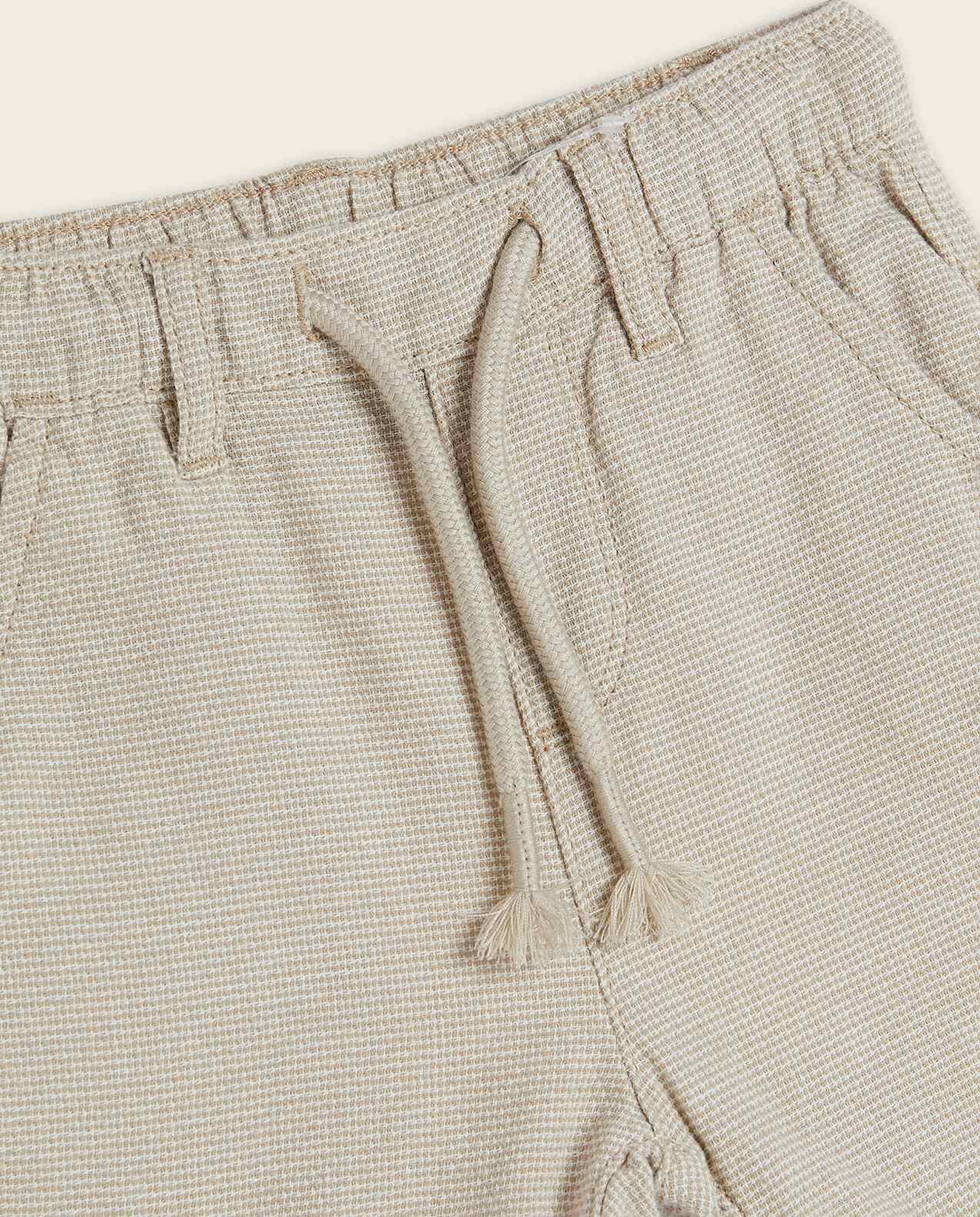 Textured Shorts with Drawstring Waist