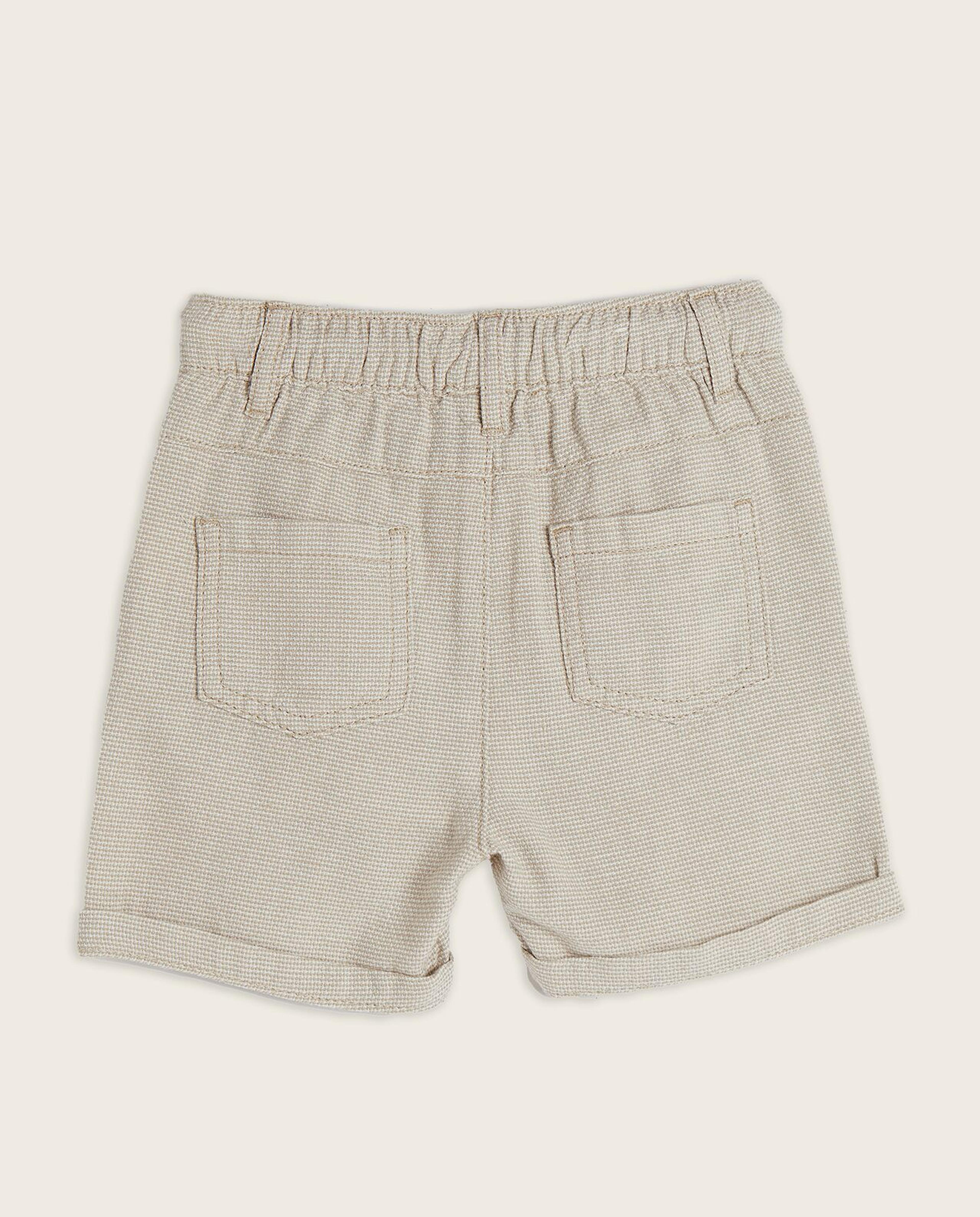 Textured Shorts with Drawstring Waist