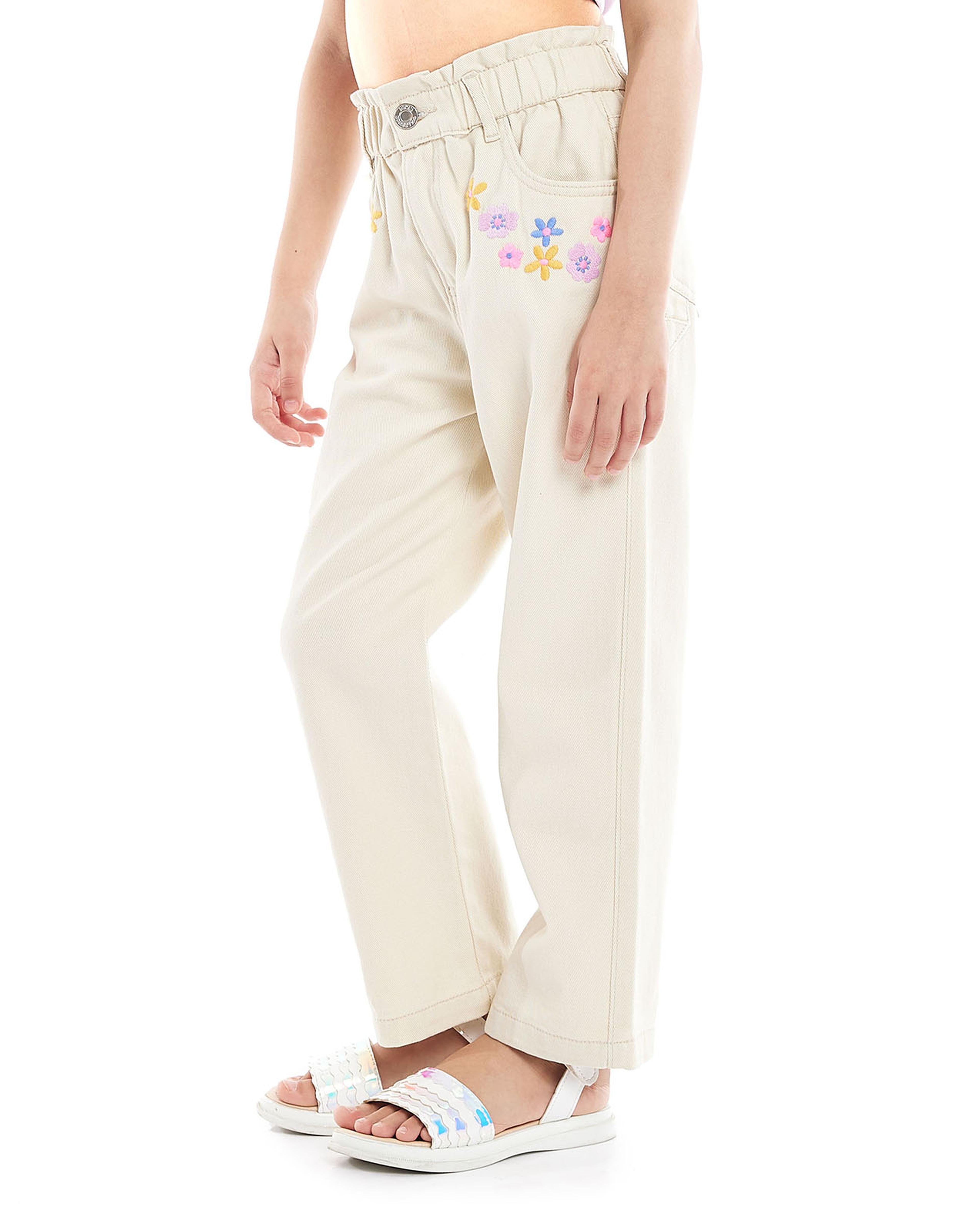 Embroidered Straight Fit Pants