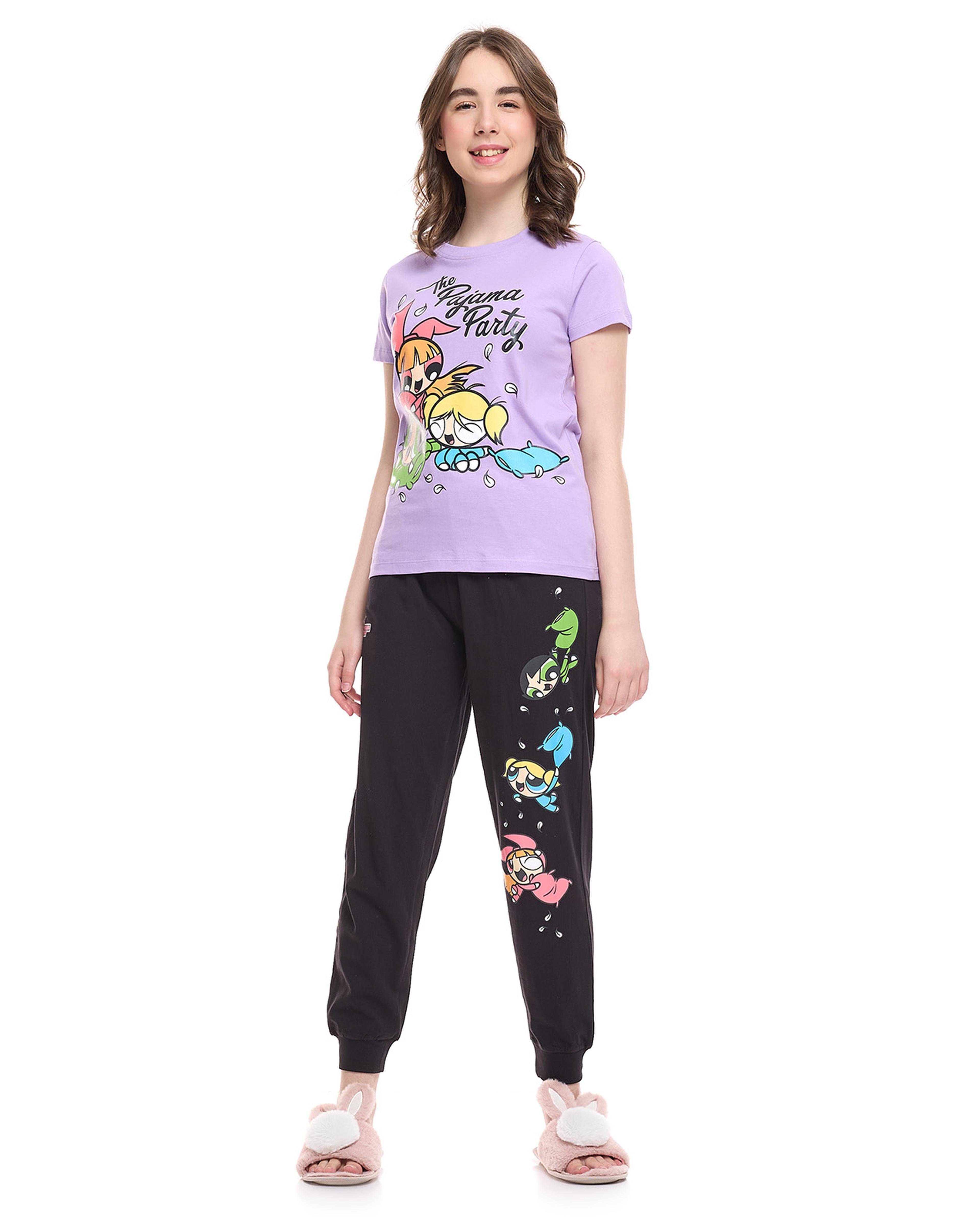 Powerpuff Girls Printed Short Sleeves Pajama Set