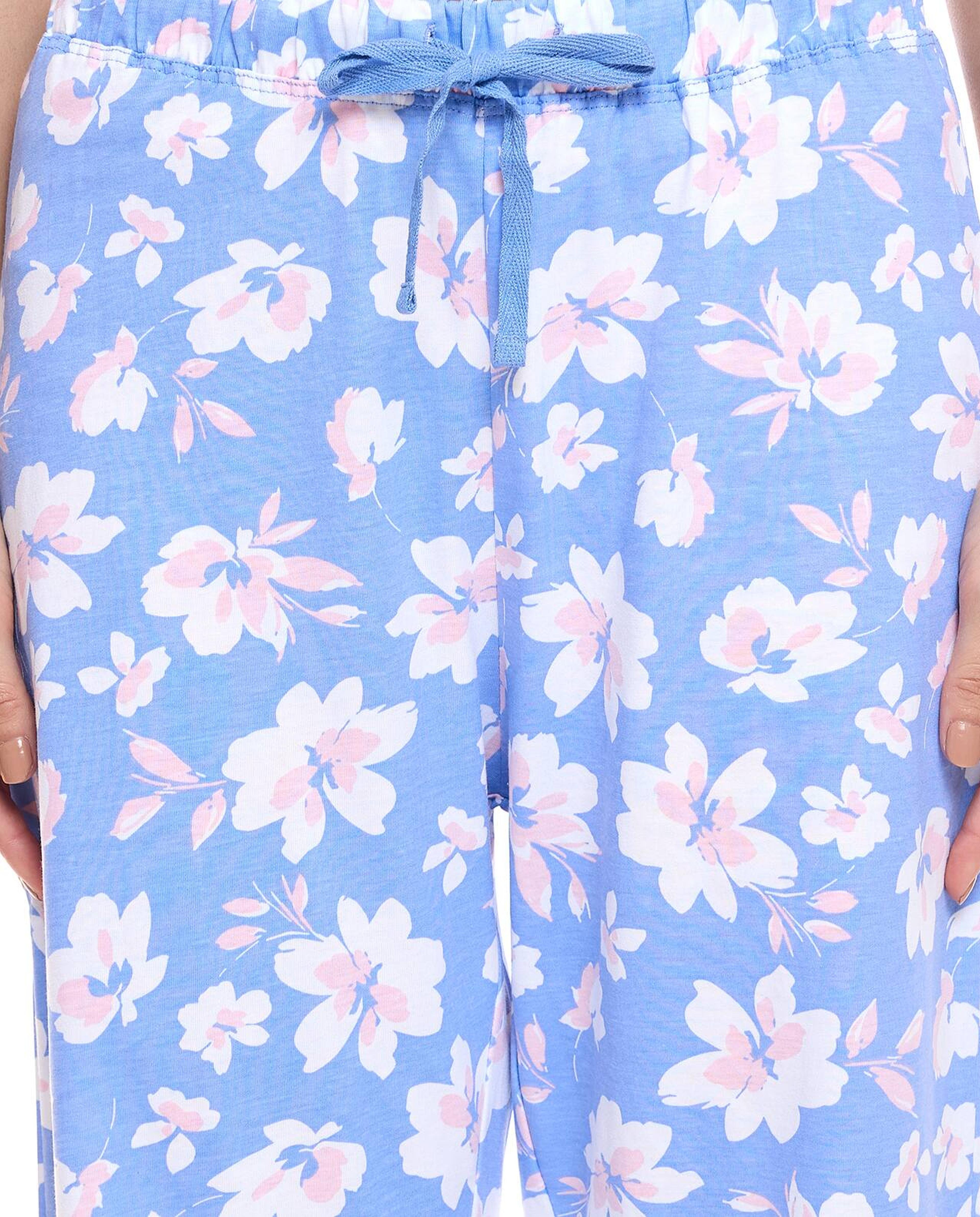 Floral Printed Short Sleeves Pajama Set