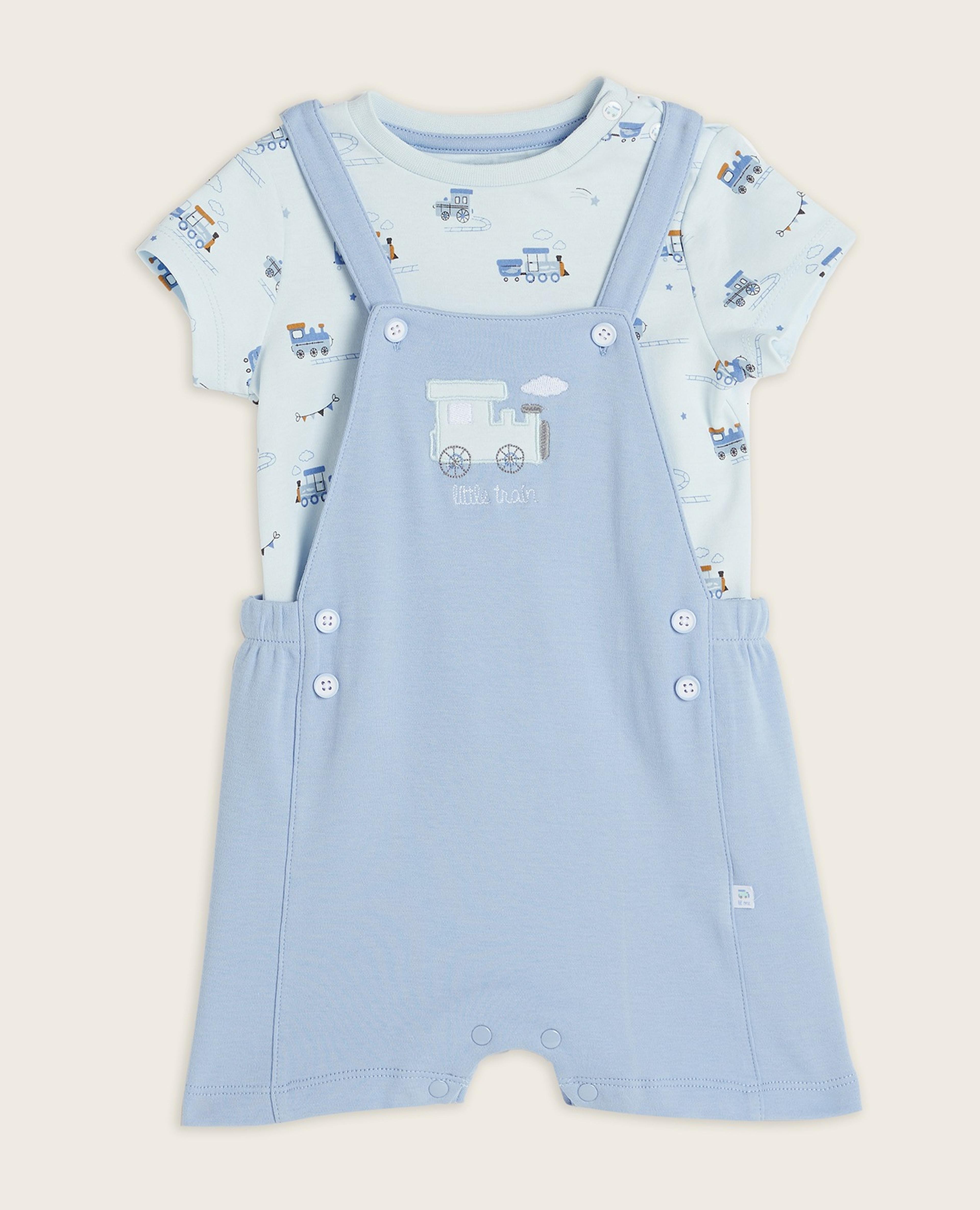 Embroidered Rompers and T-Shirt Set