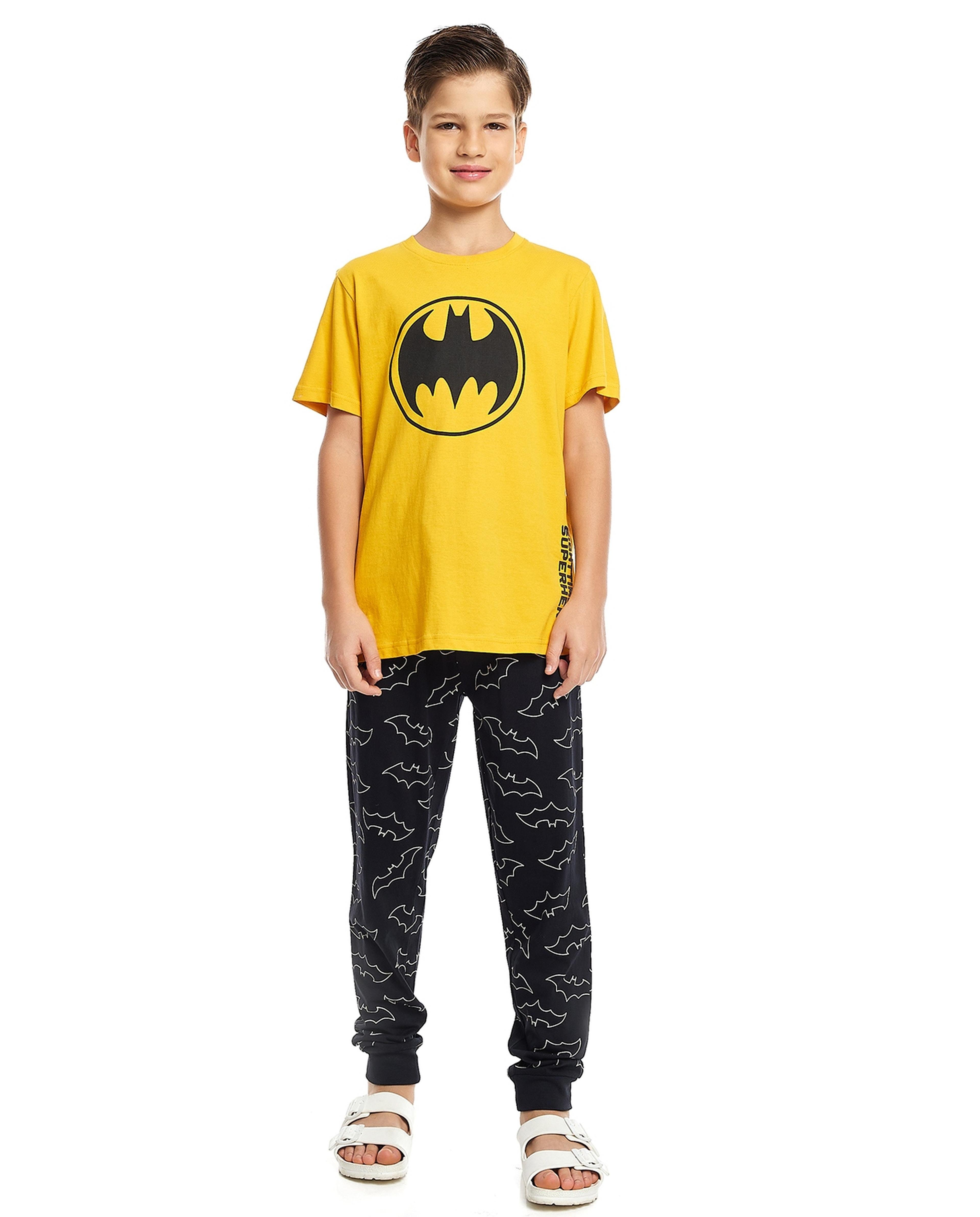 Batman Printed Short Sleeves Pajama Set
