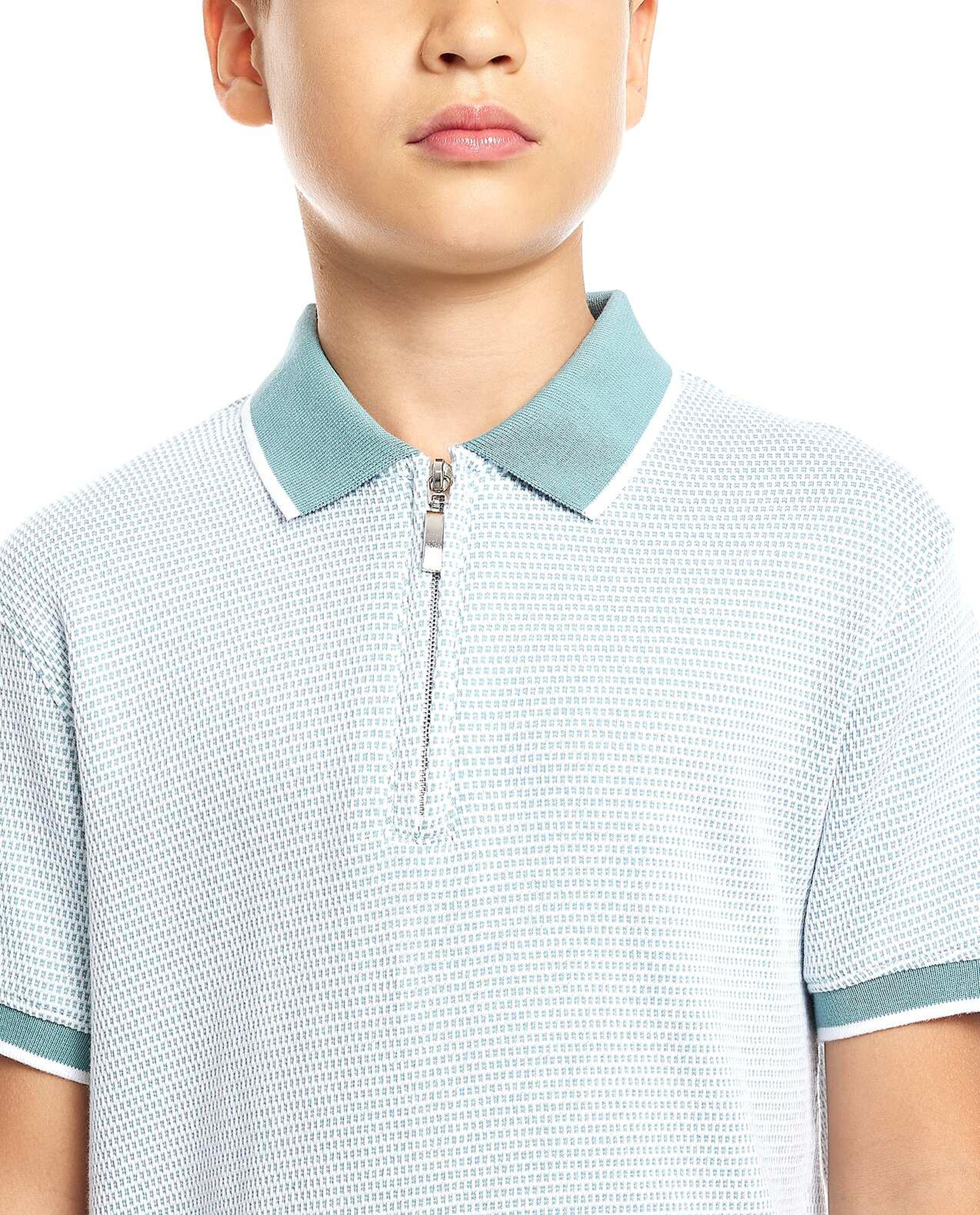 Contrast Trim Polo T-Shirt with Short Sleeves