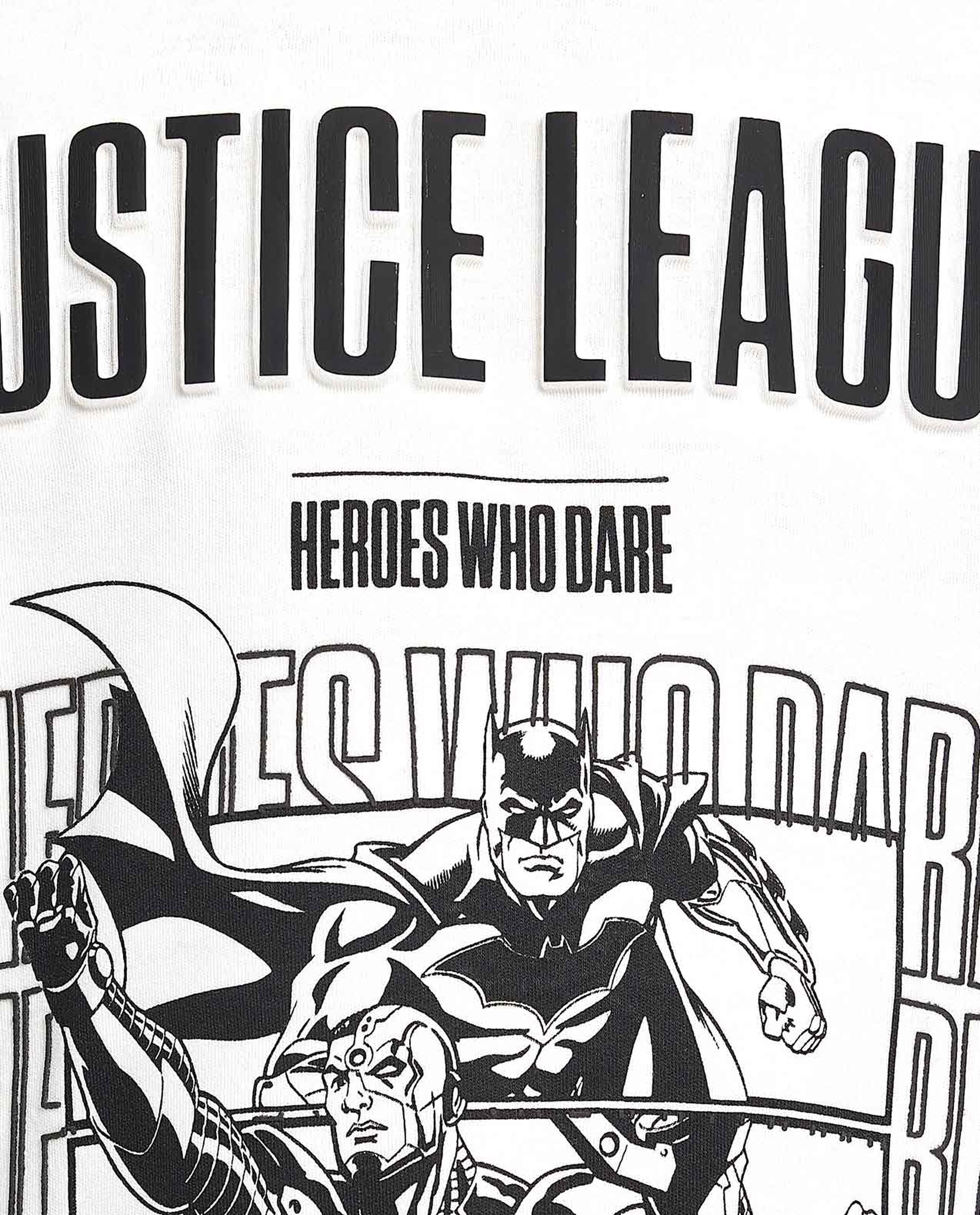 Justice League Printed T-Shirt with Crew Neck and Short Sleeves
