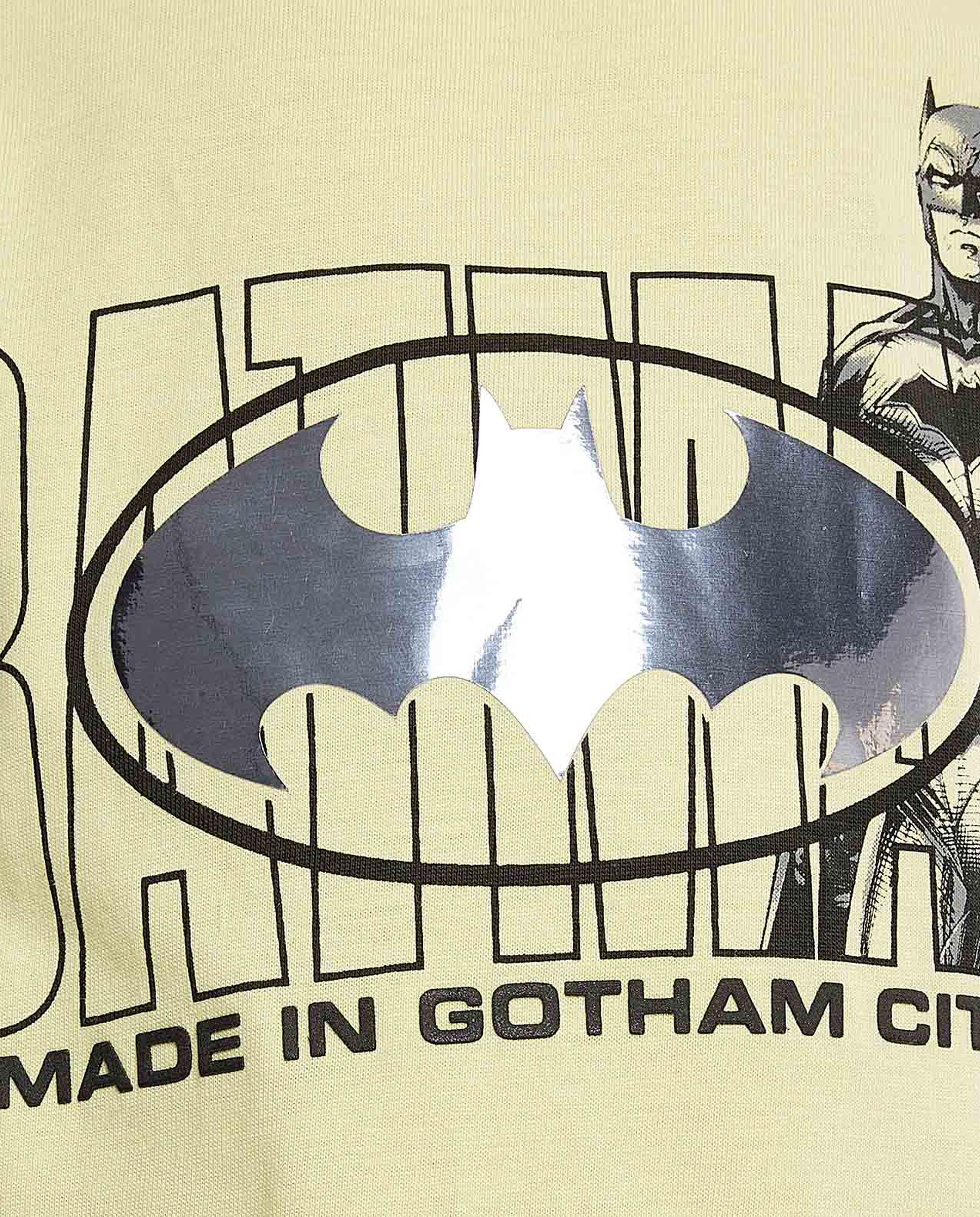 Batman Printed T-Shirt with Crew Neck and Short Sleeves