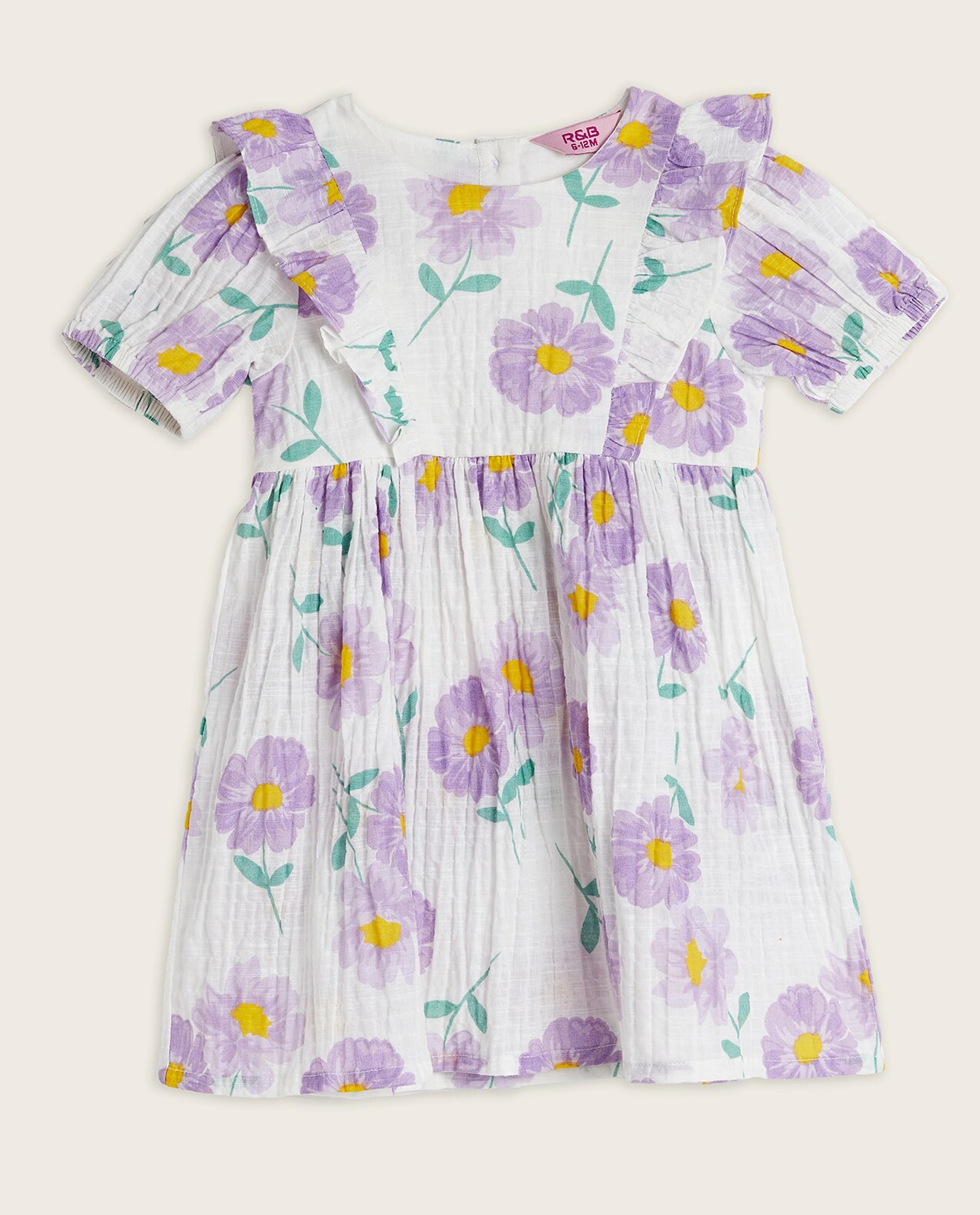 Floral Printed Fit and Flared Dress with Bloomers