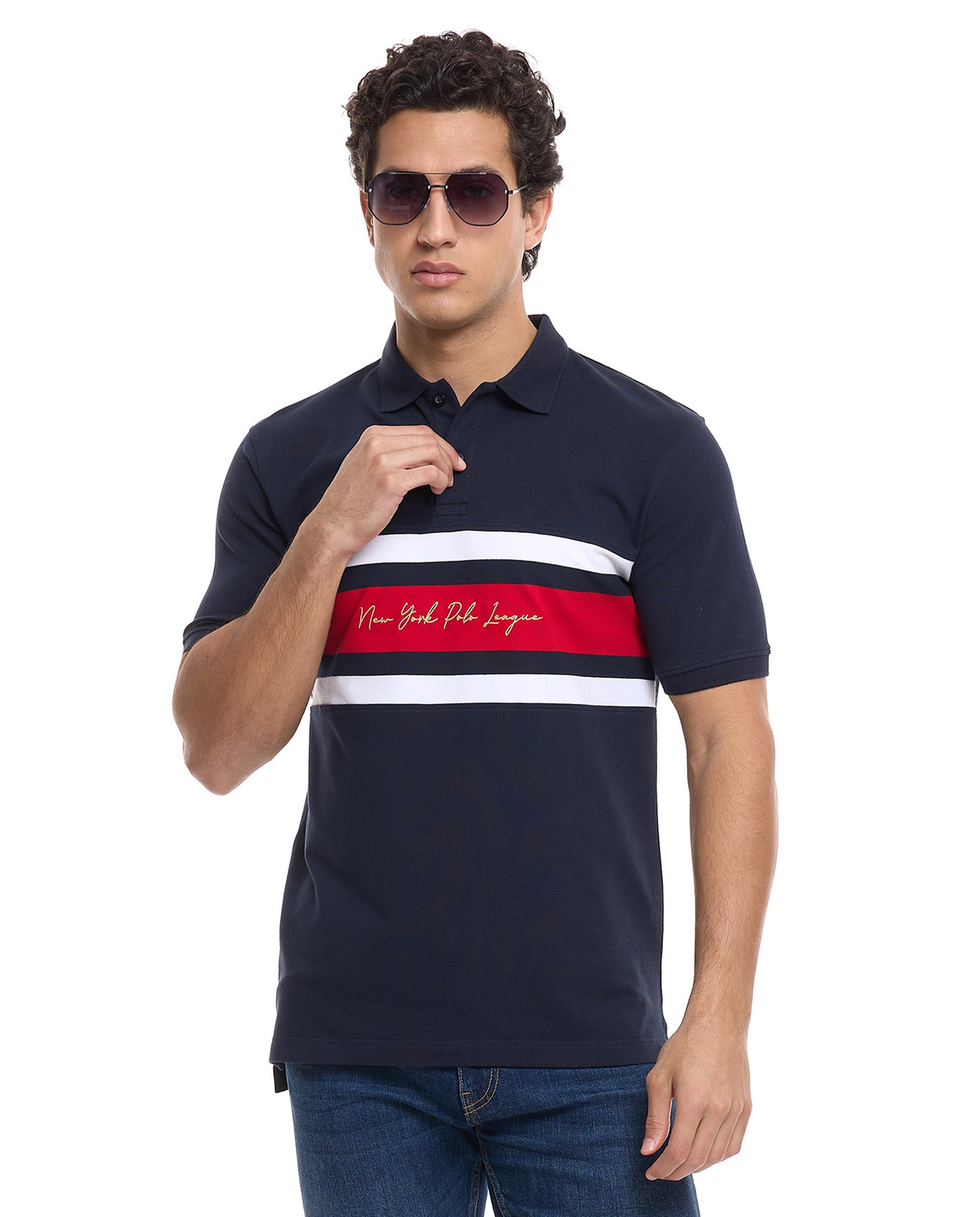 Printed Polo T-Shirt with Short Sleeves