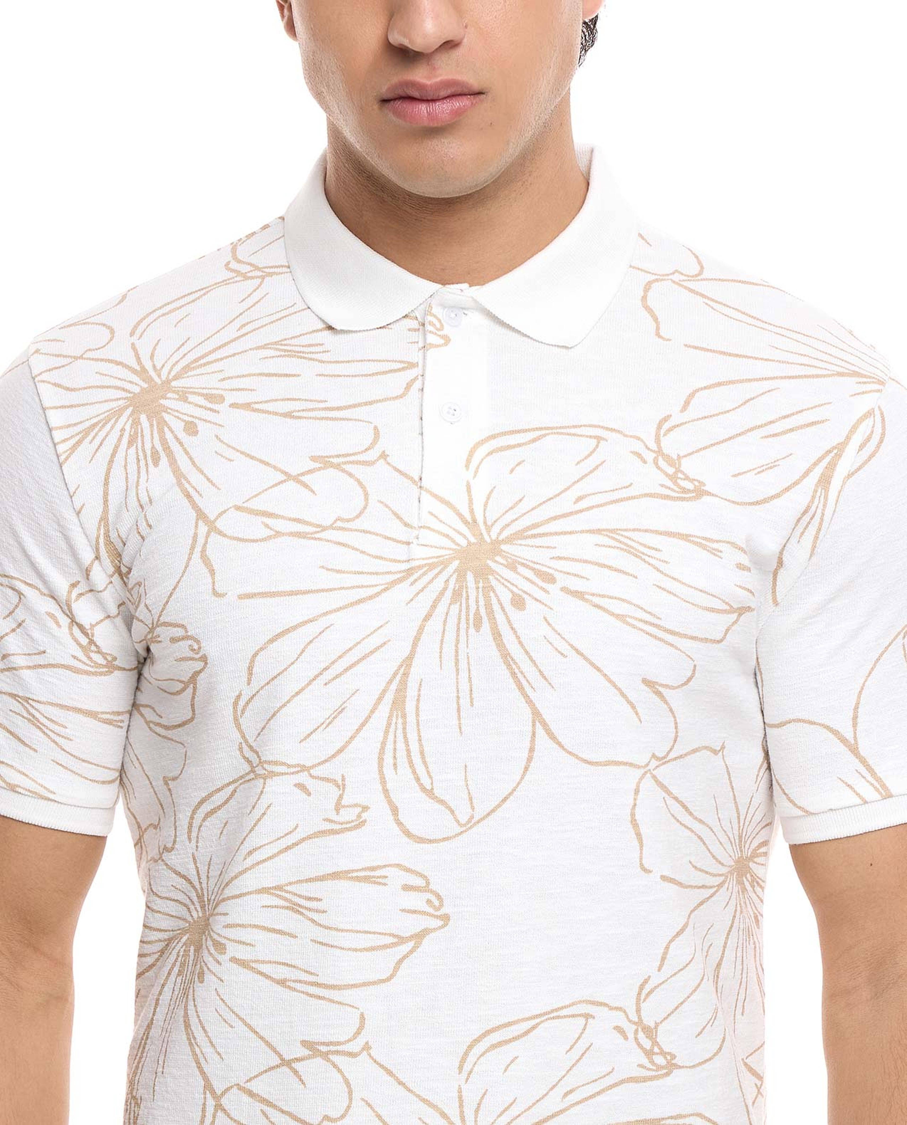 All Over Print Polo T-Shirt with Short Sleeves