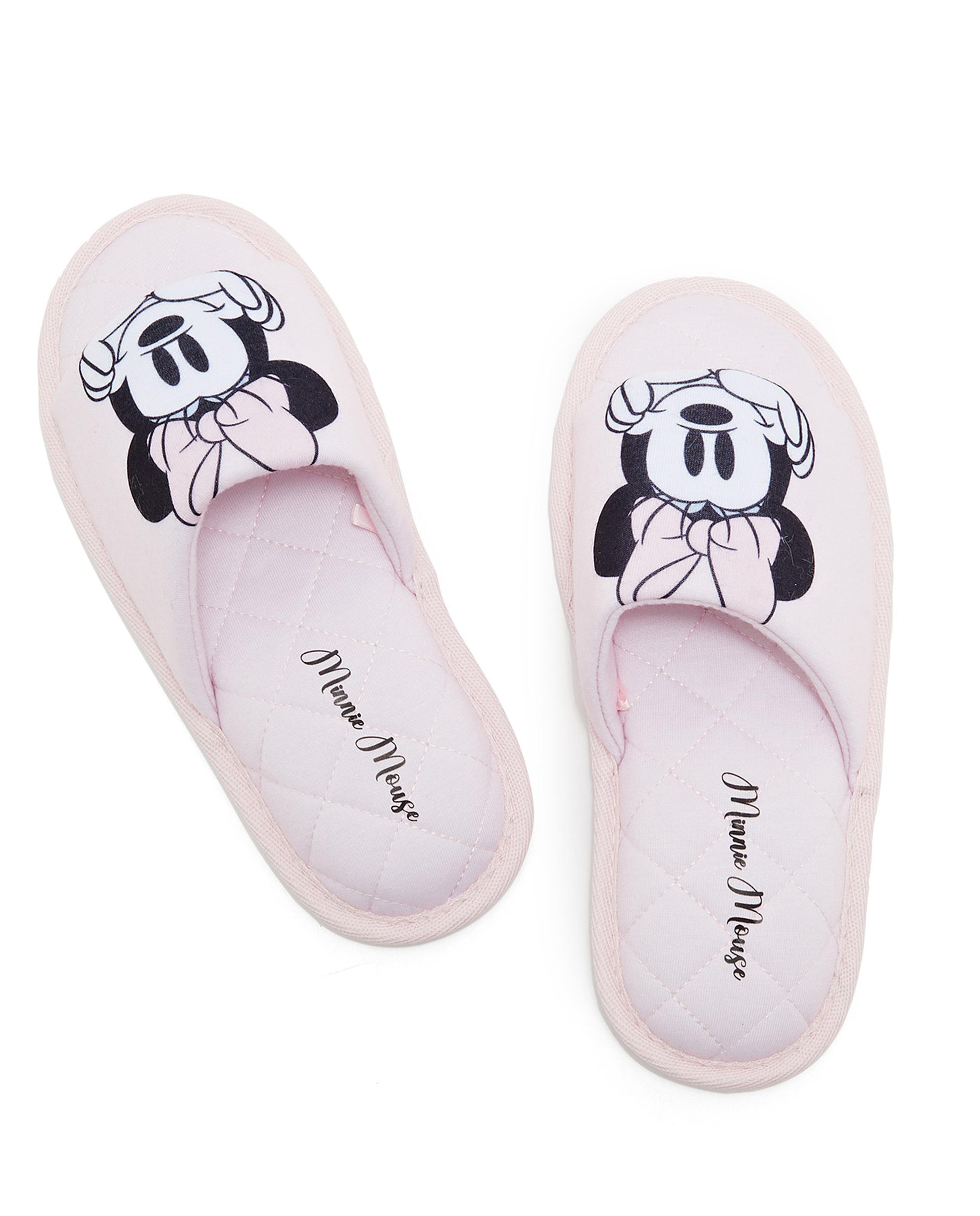 Minnie Mouse Print Bedroom Slippers