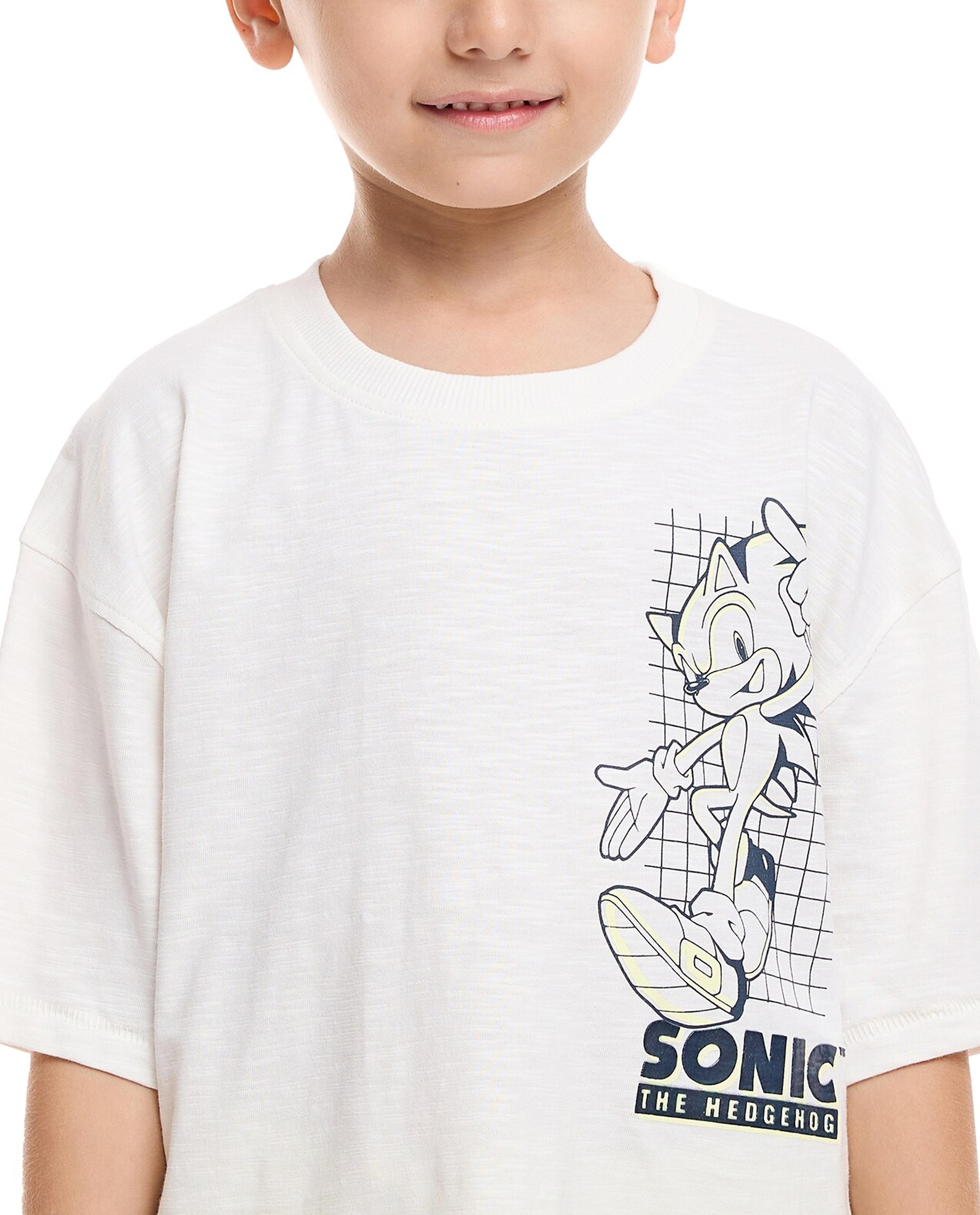 Sonic Printed T-Shirt and Shorts Set