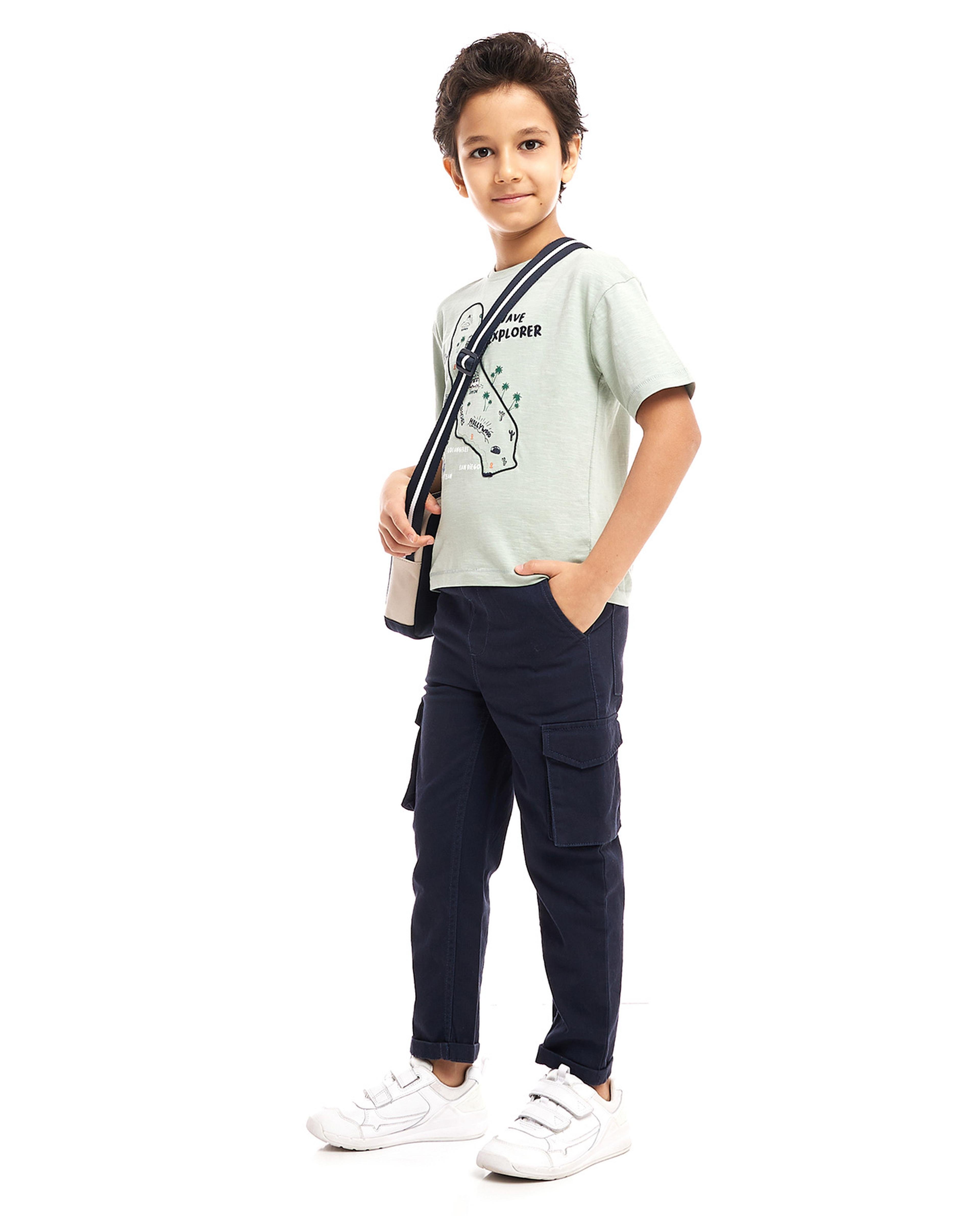 Shop Solid Cargo Pants with Elastic Waist Online | R&B KSA