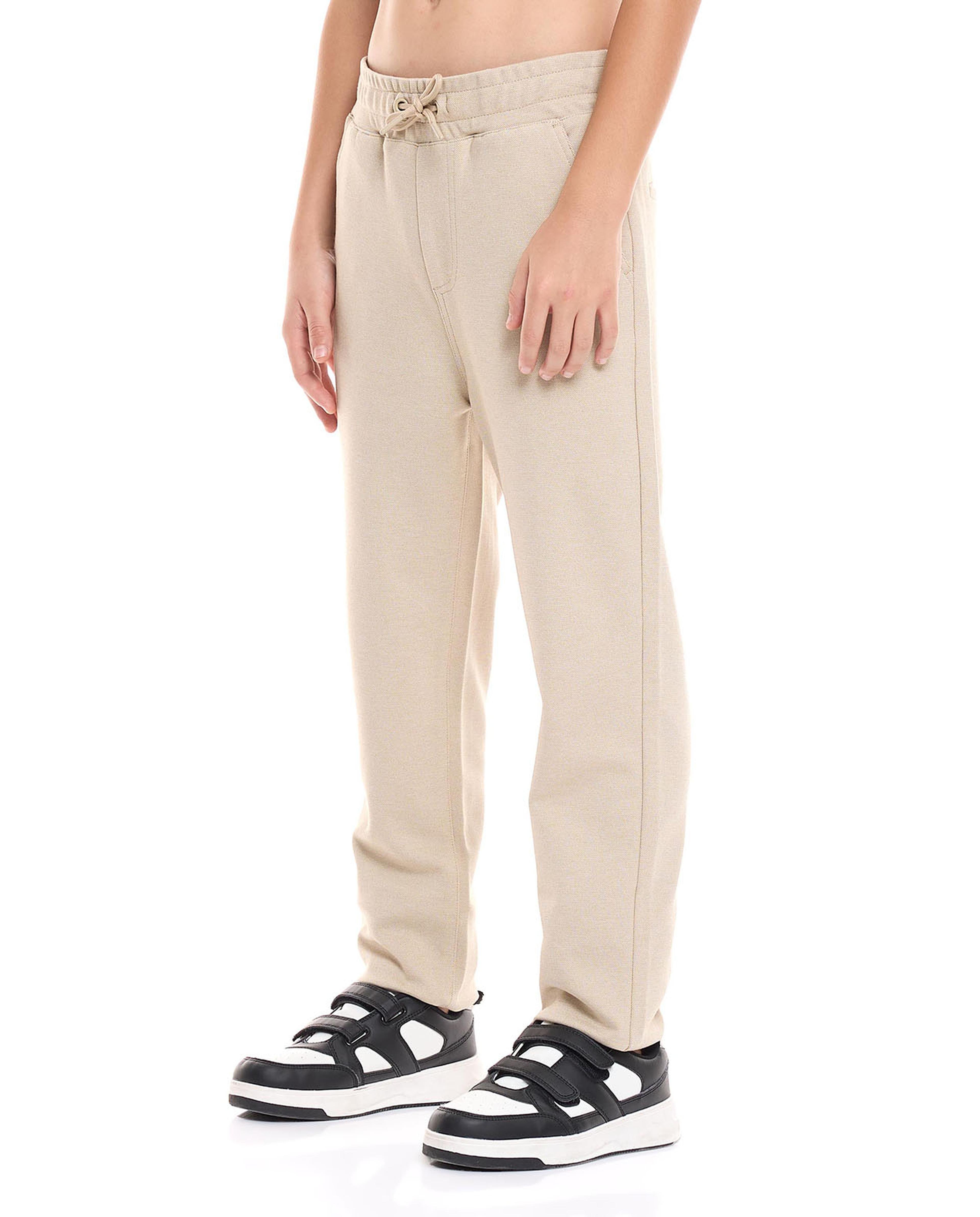 Solid Knit Pants with Drawstring Waist