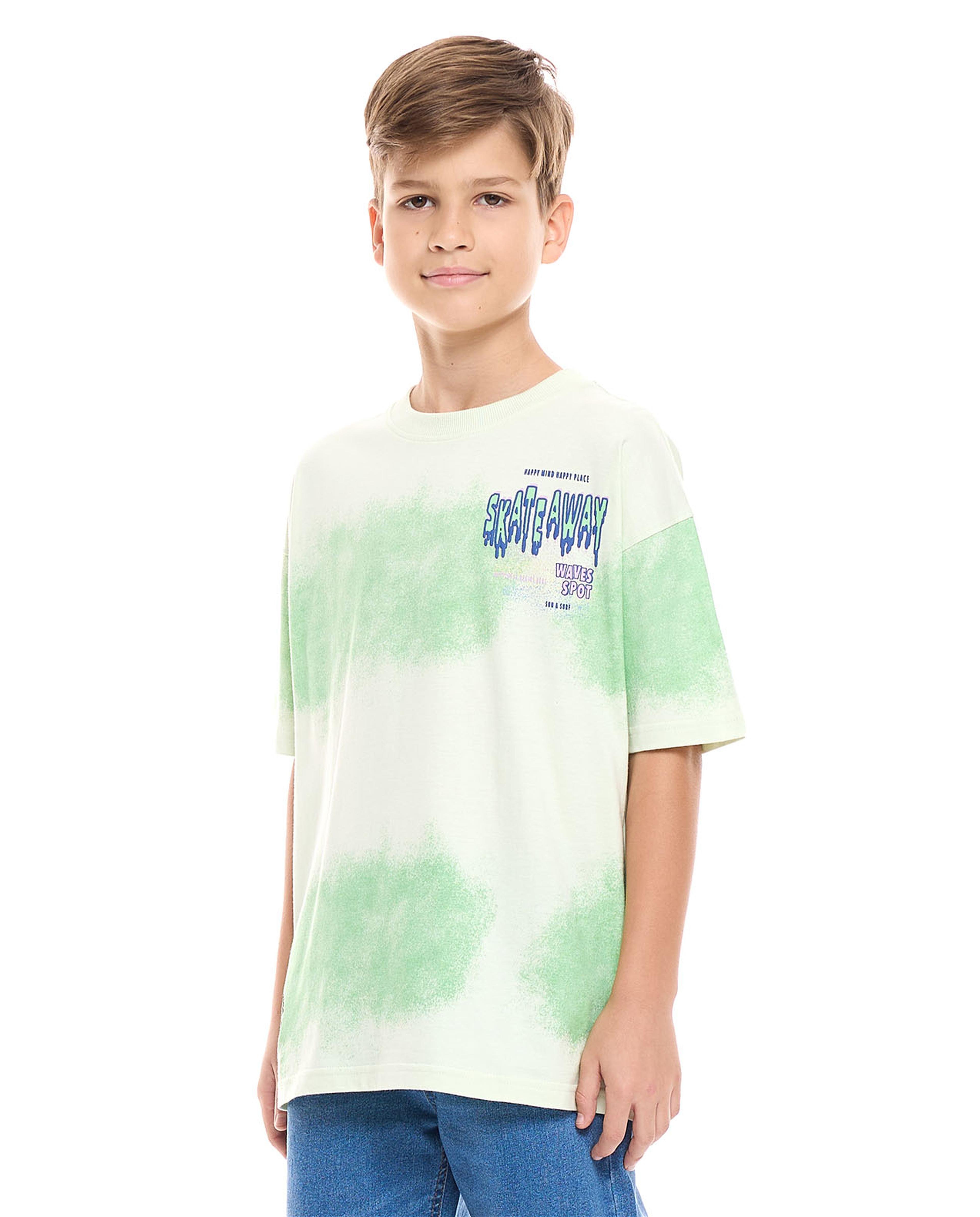 Tie-Dye T-Shirt with Crew Neck and Short Sleeves