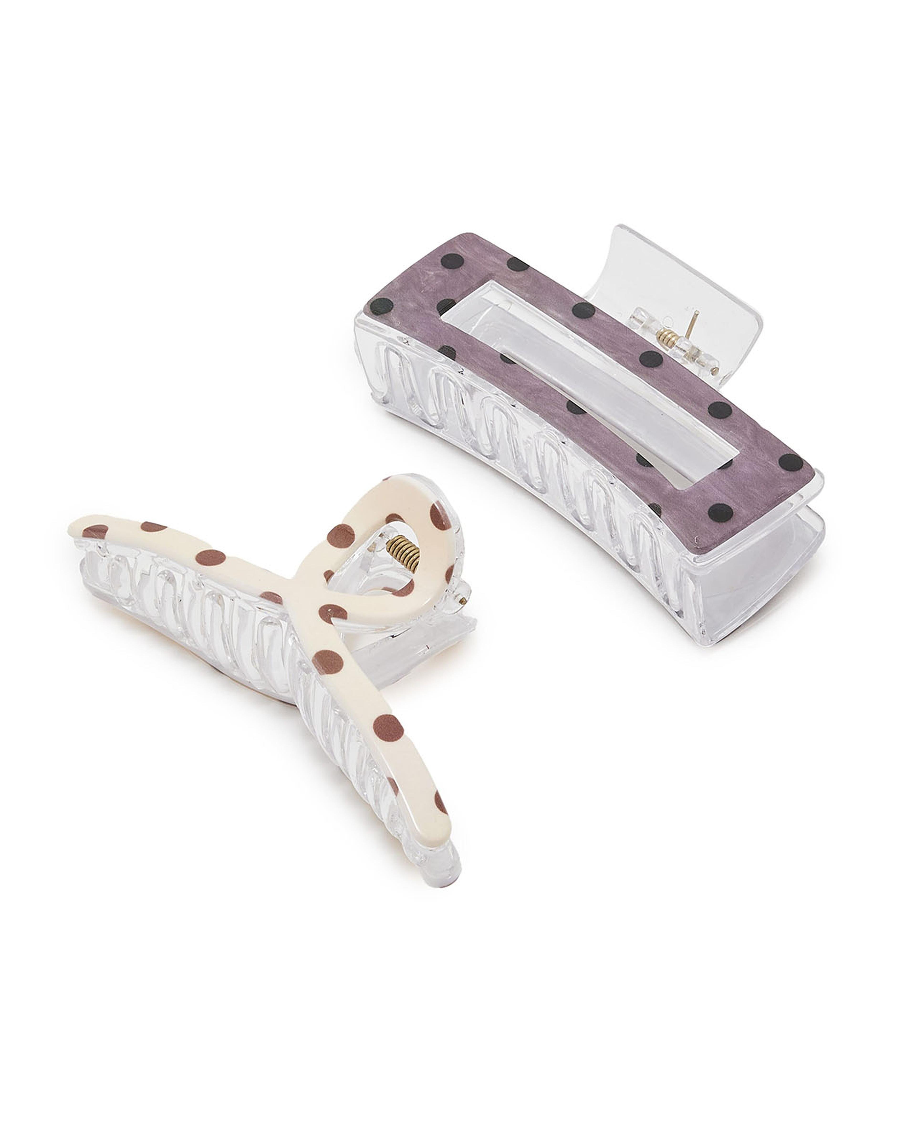 2 Pack Polka Dots Claw Clips