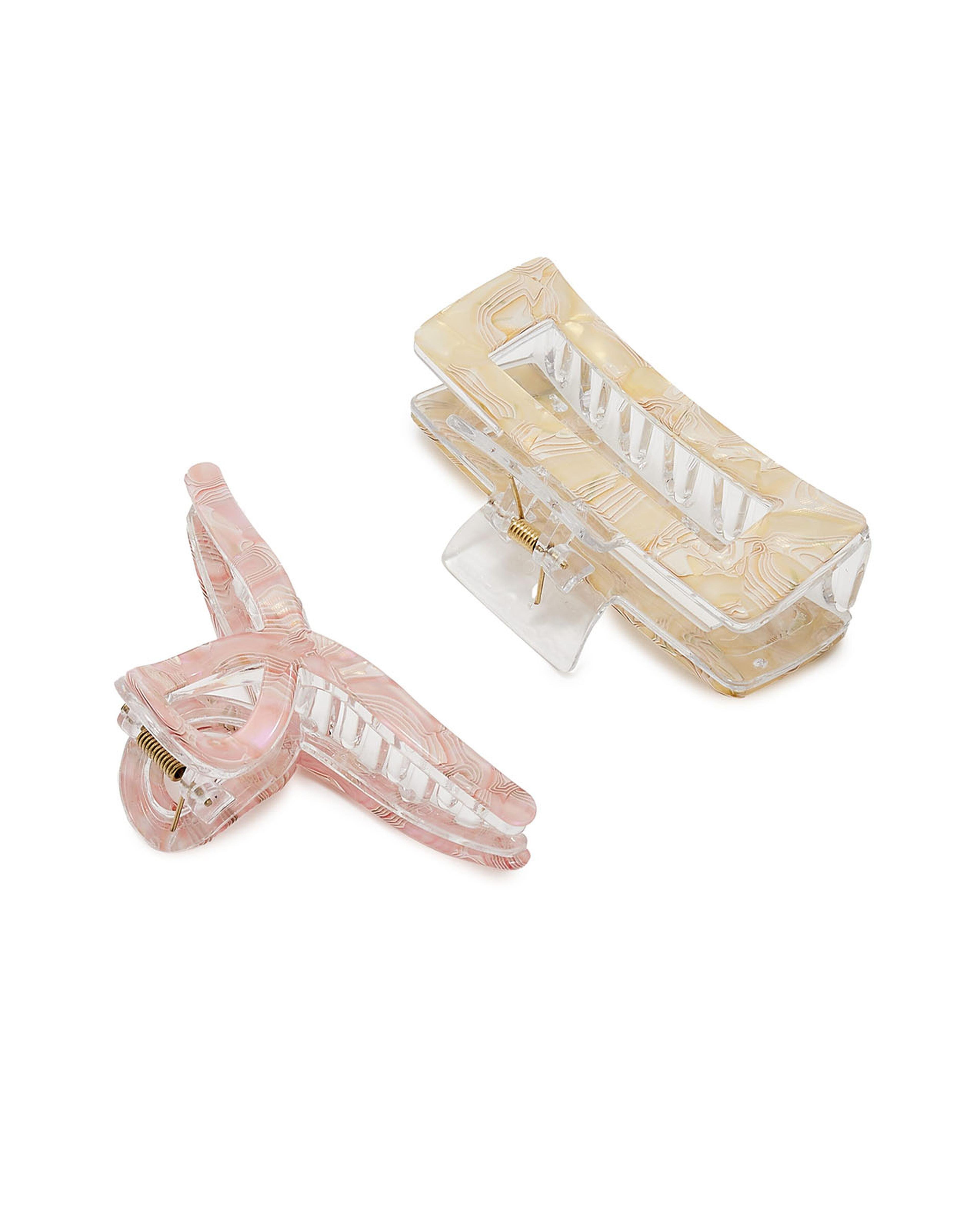2 Pack Marble Claw Clips