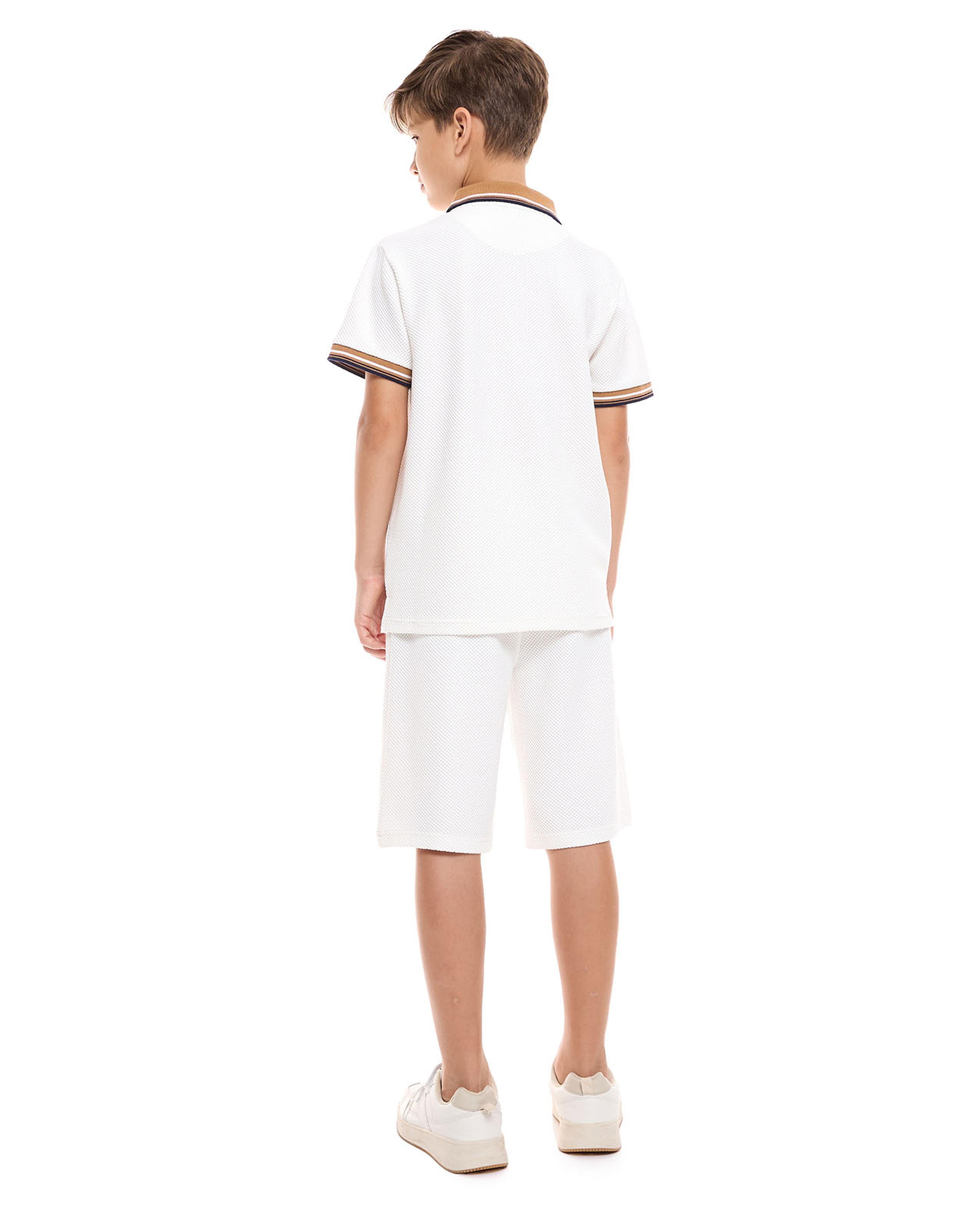 Contrast Tipping Polo T-Shirt and Shorts Set