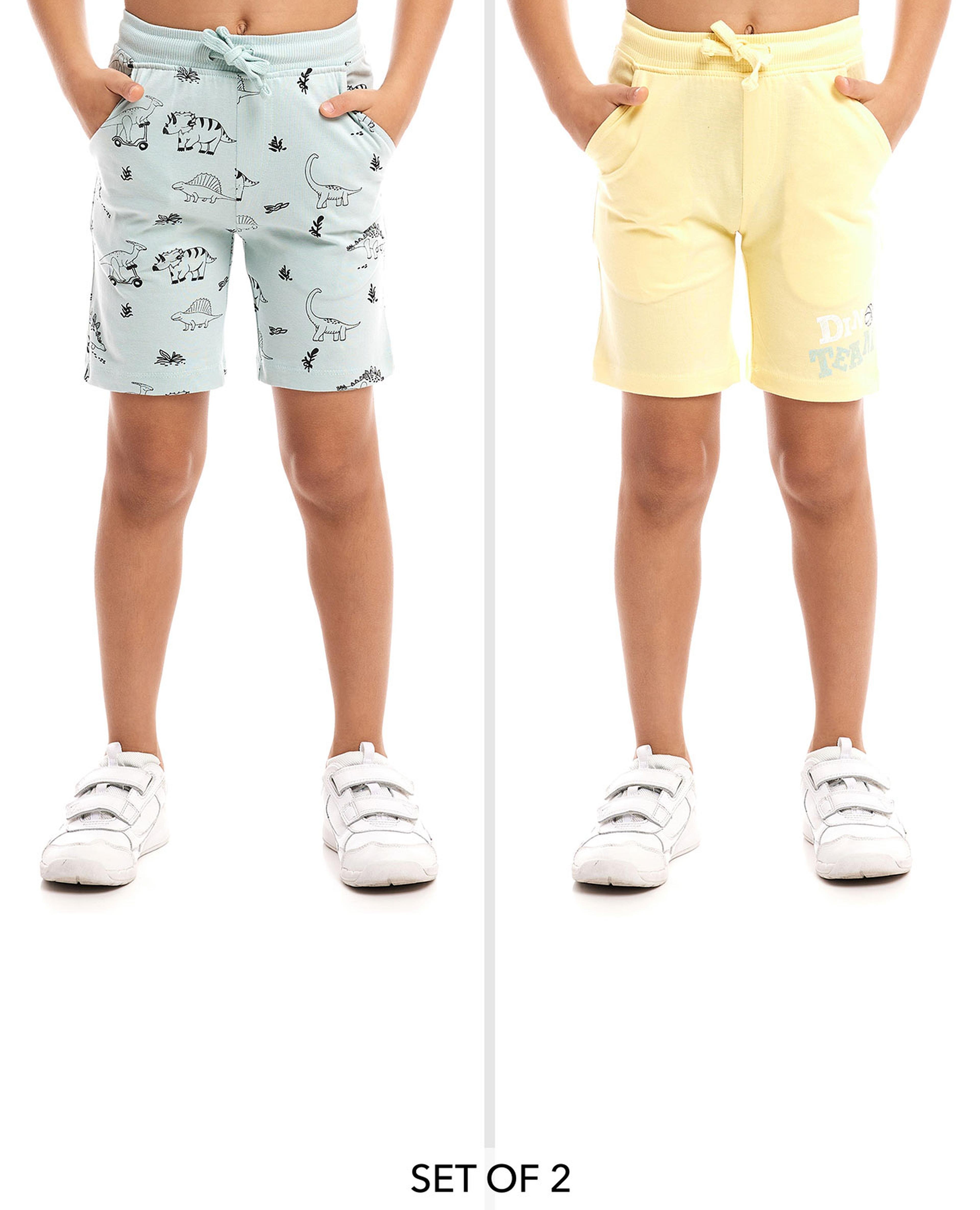 Pack Of 2 Printed Shorts with Drawstring Waist
