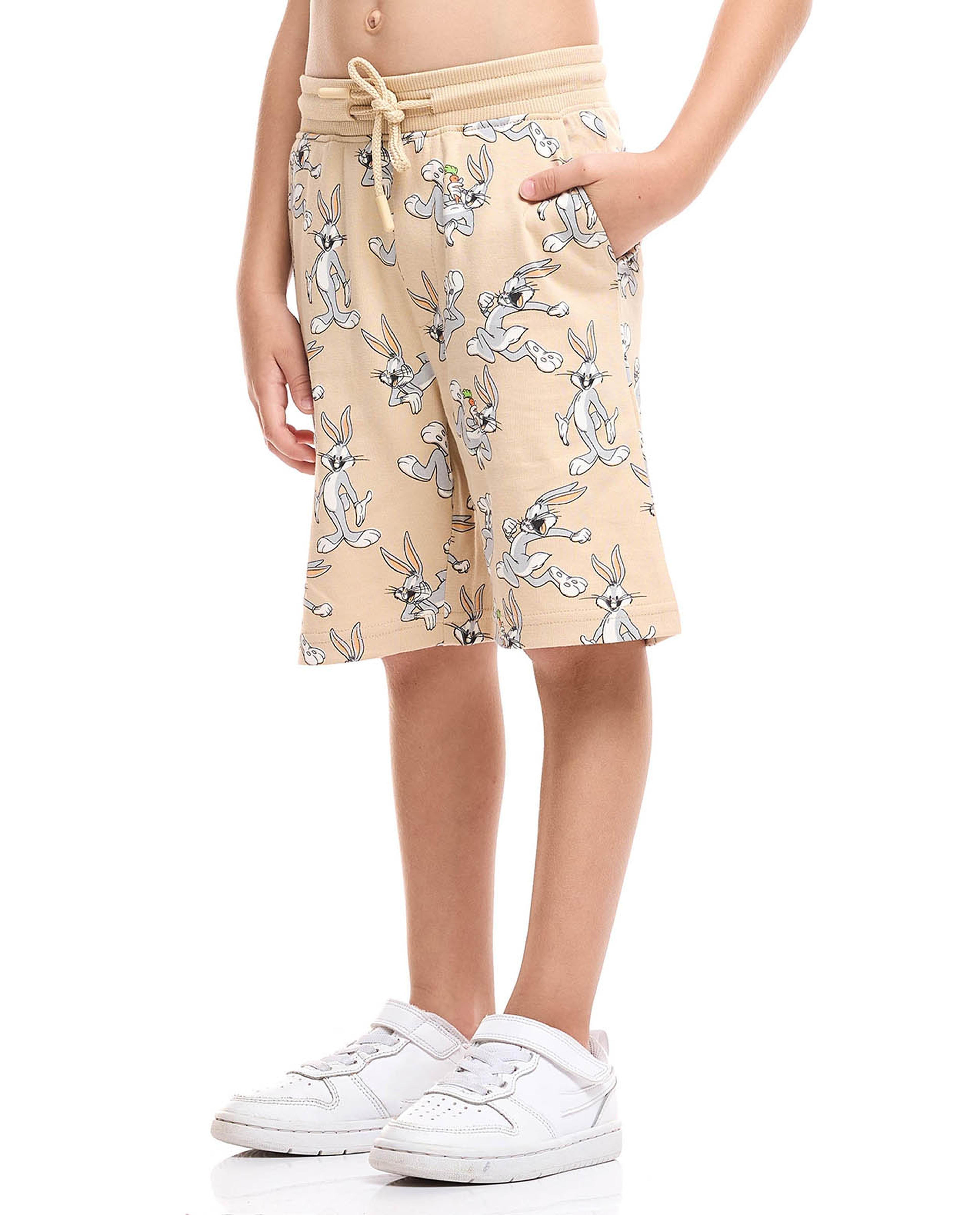 2 Pack Bugs Bunny Print Shorts with Drawstring Waist