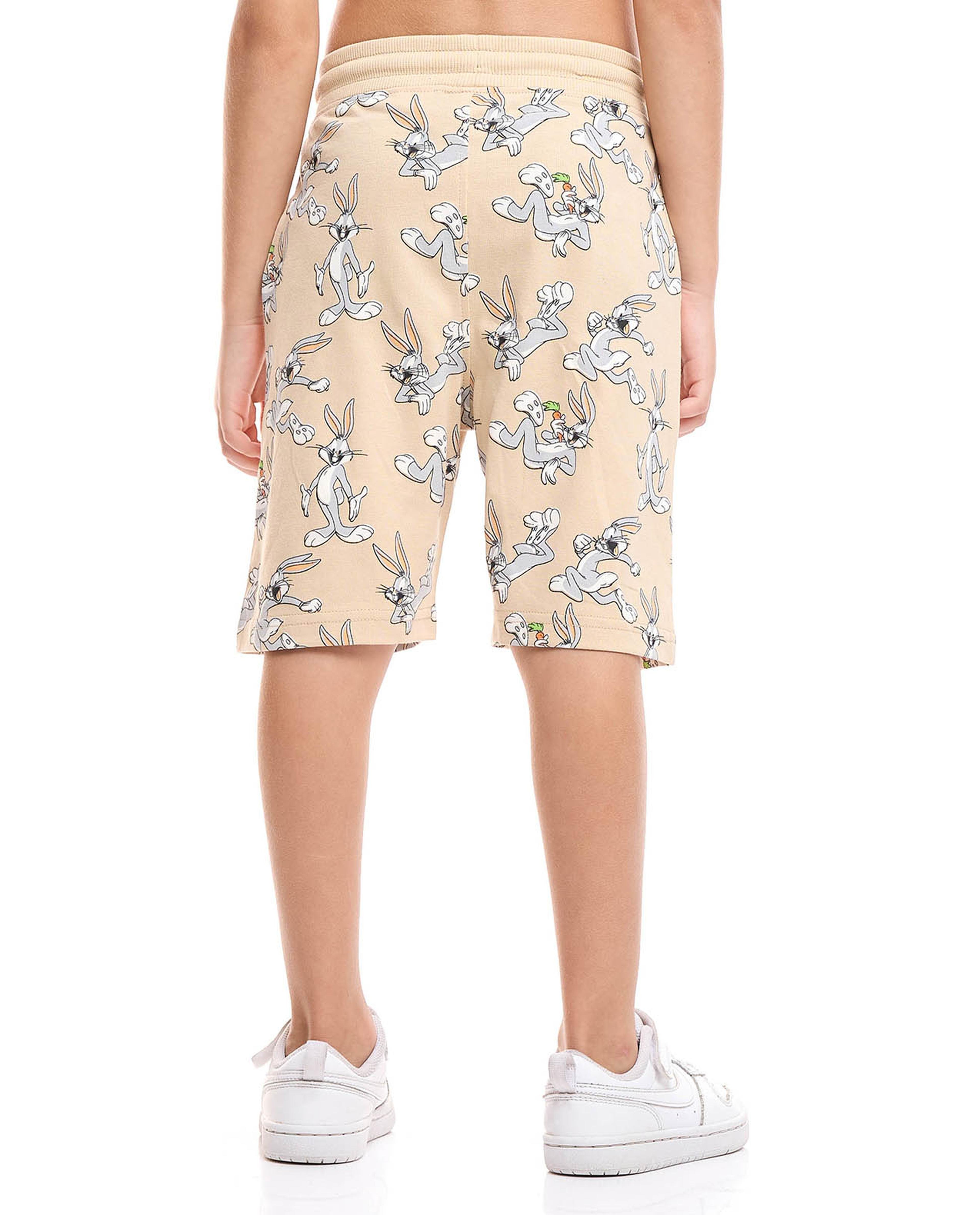 2 Pack Bugs Bunny Print Shorts with Drawstring Waist