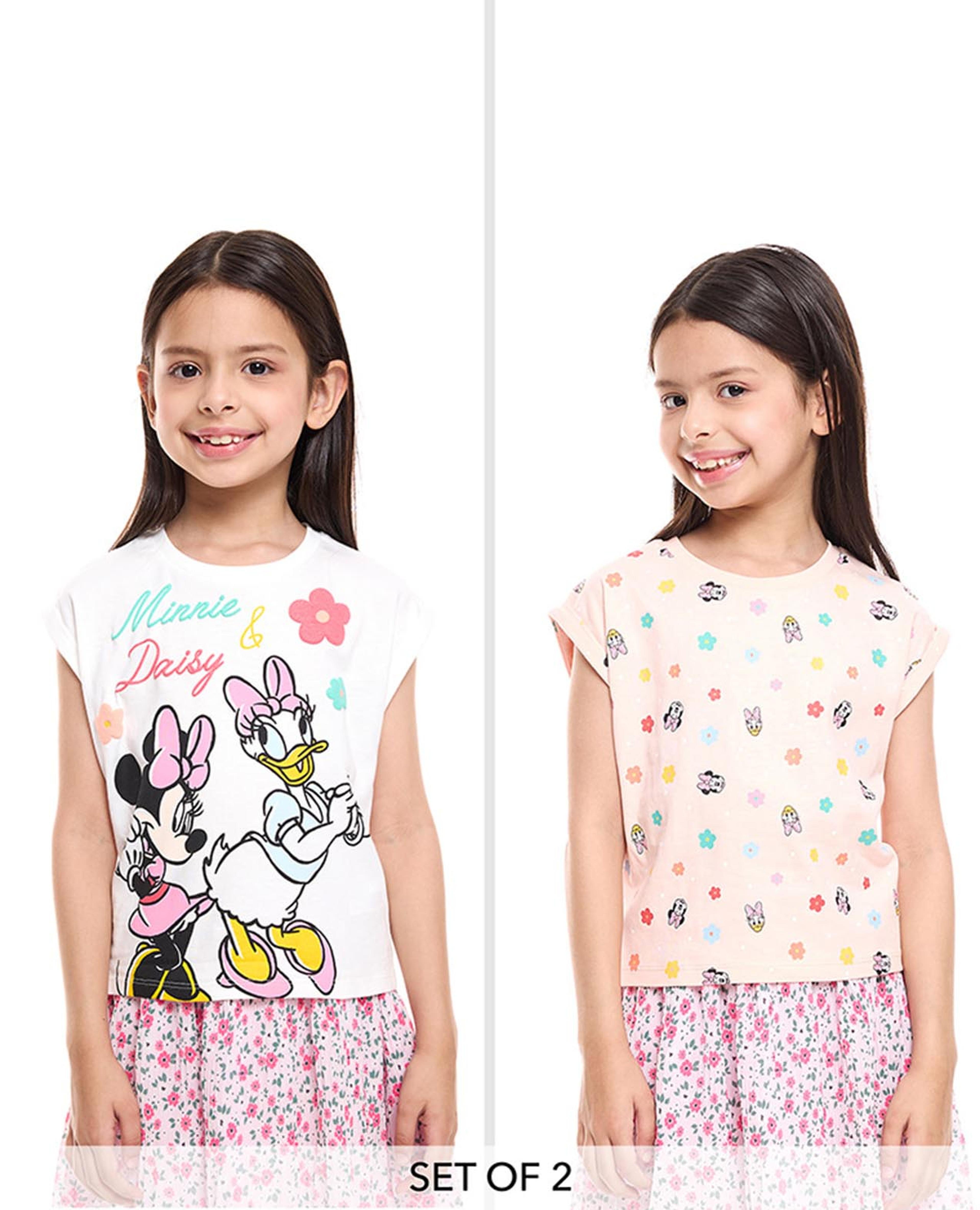 Minnie Mouse & Daisy Duck Print Sleeveless Top