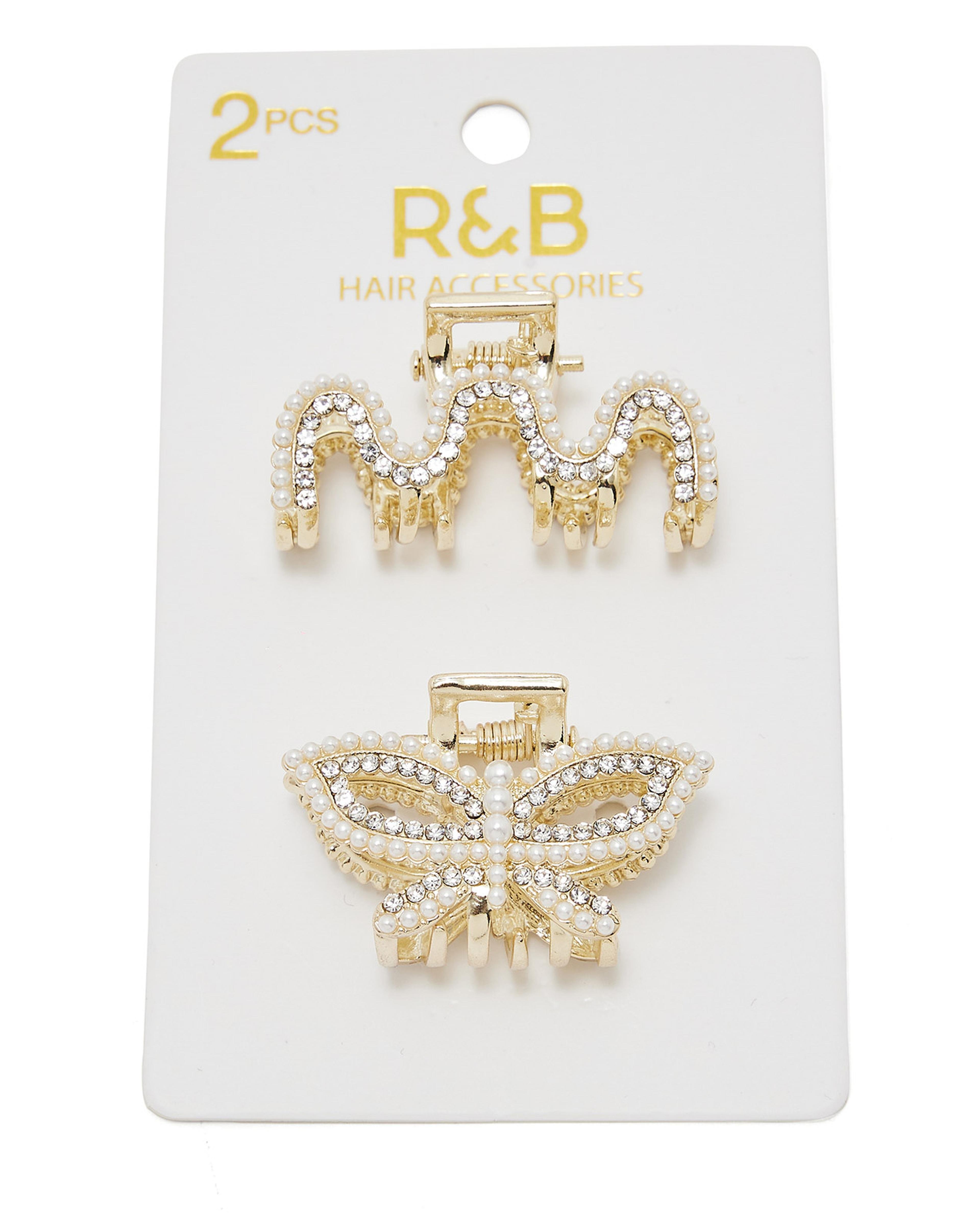 2 Pack Embellished Claw Clips