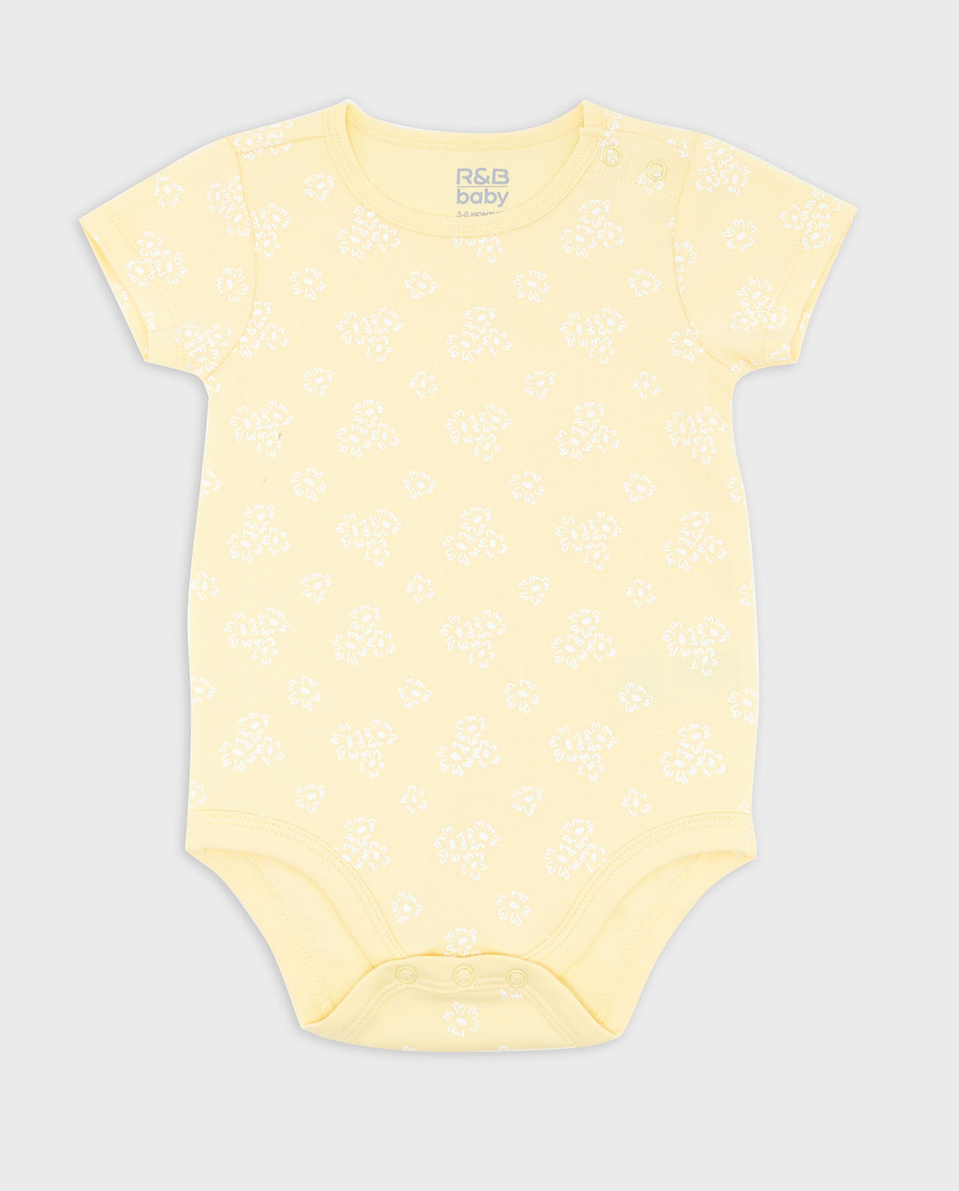 3 Pack Printed Bodysuits with Short Sleeves