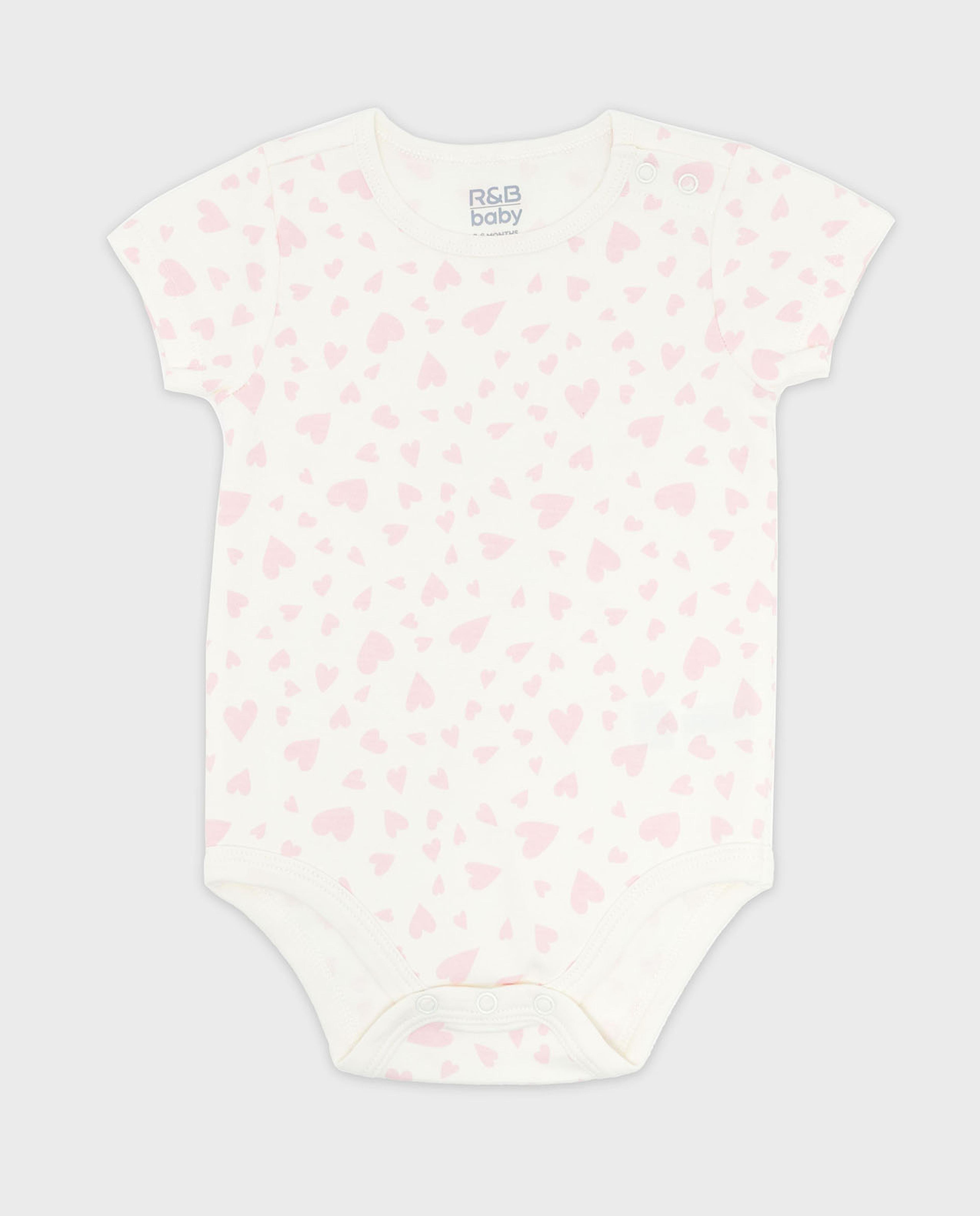3 Pack Printed Bodysuits with Short Sleeves