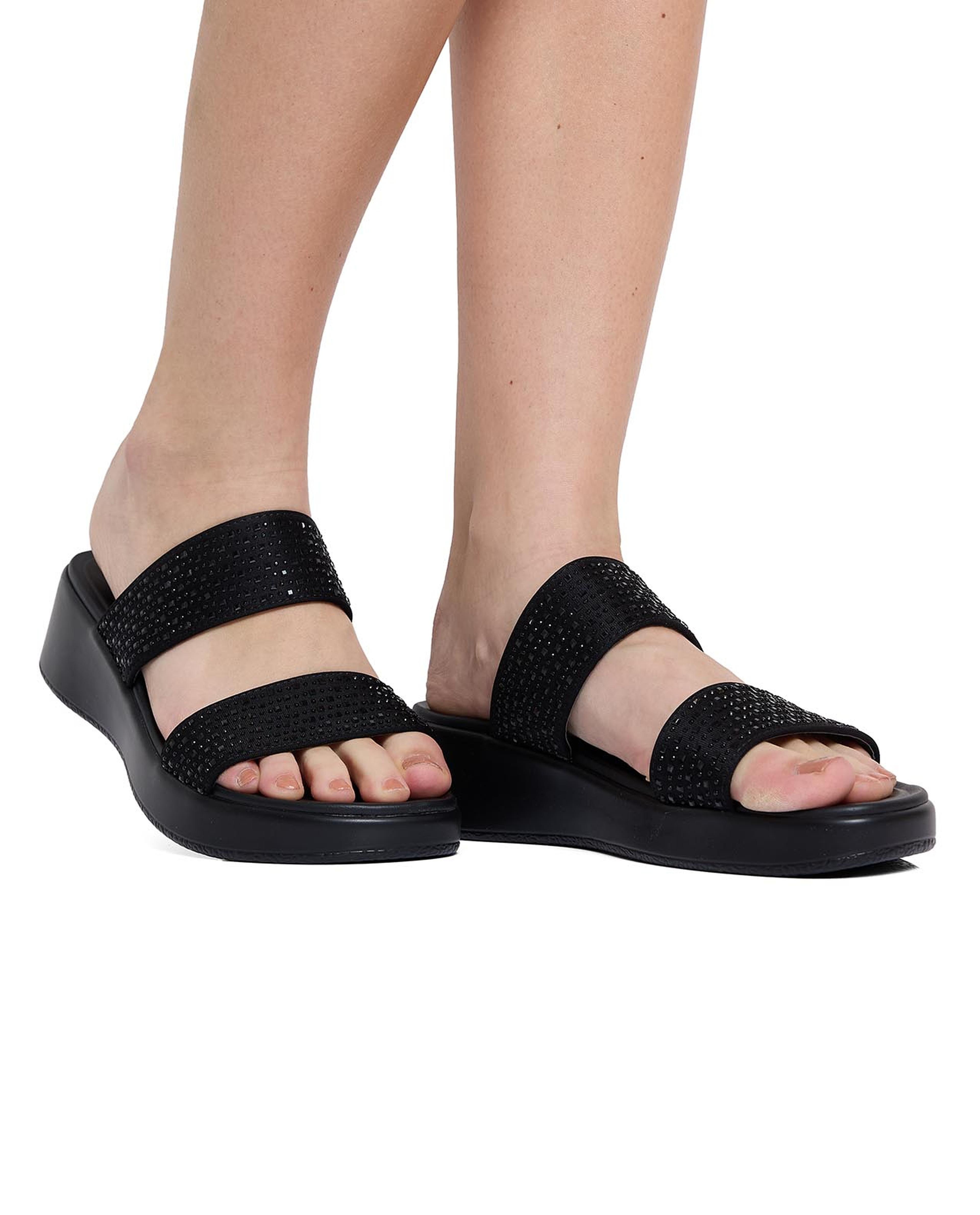 Embellished Platform Comfort Sandals
