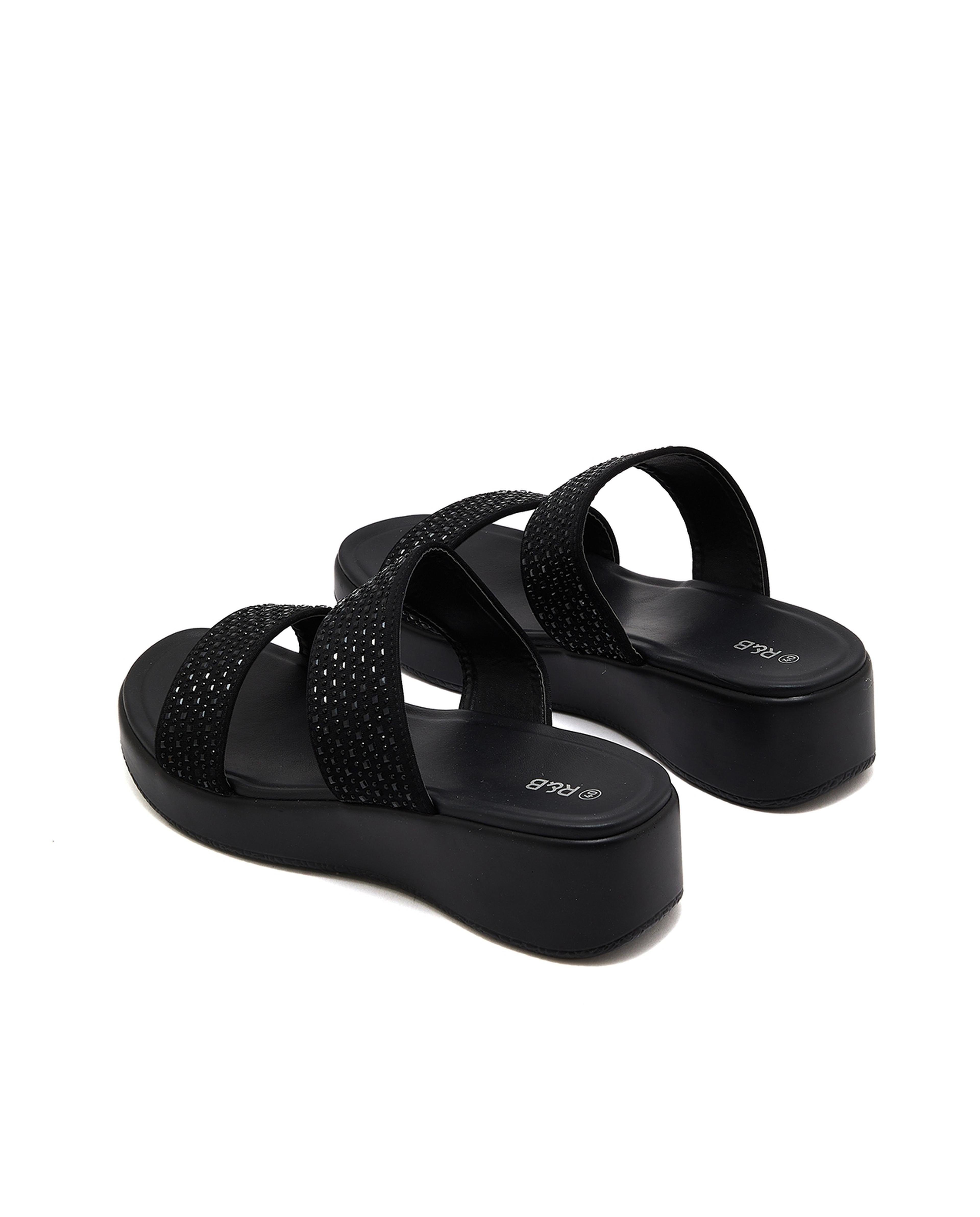 Embellished Platform Comfort Sandals