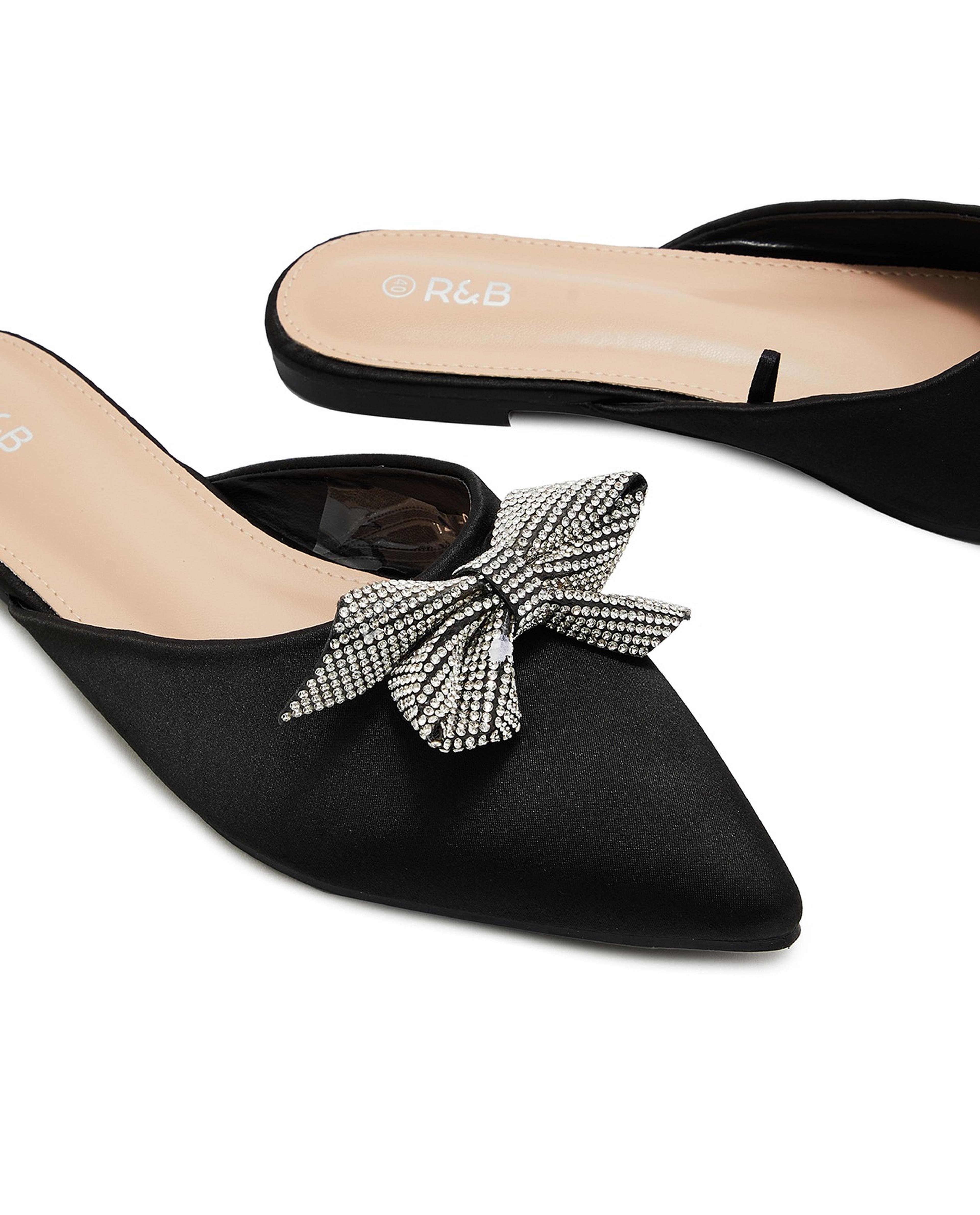 Embellished Bow Detail Mules