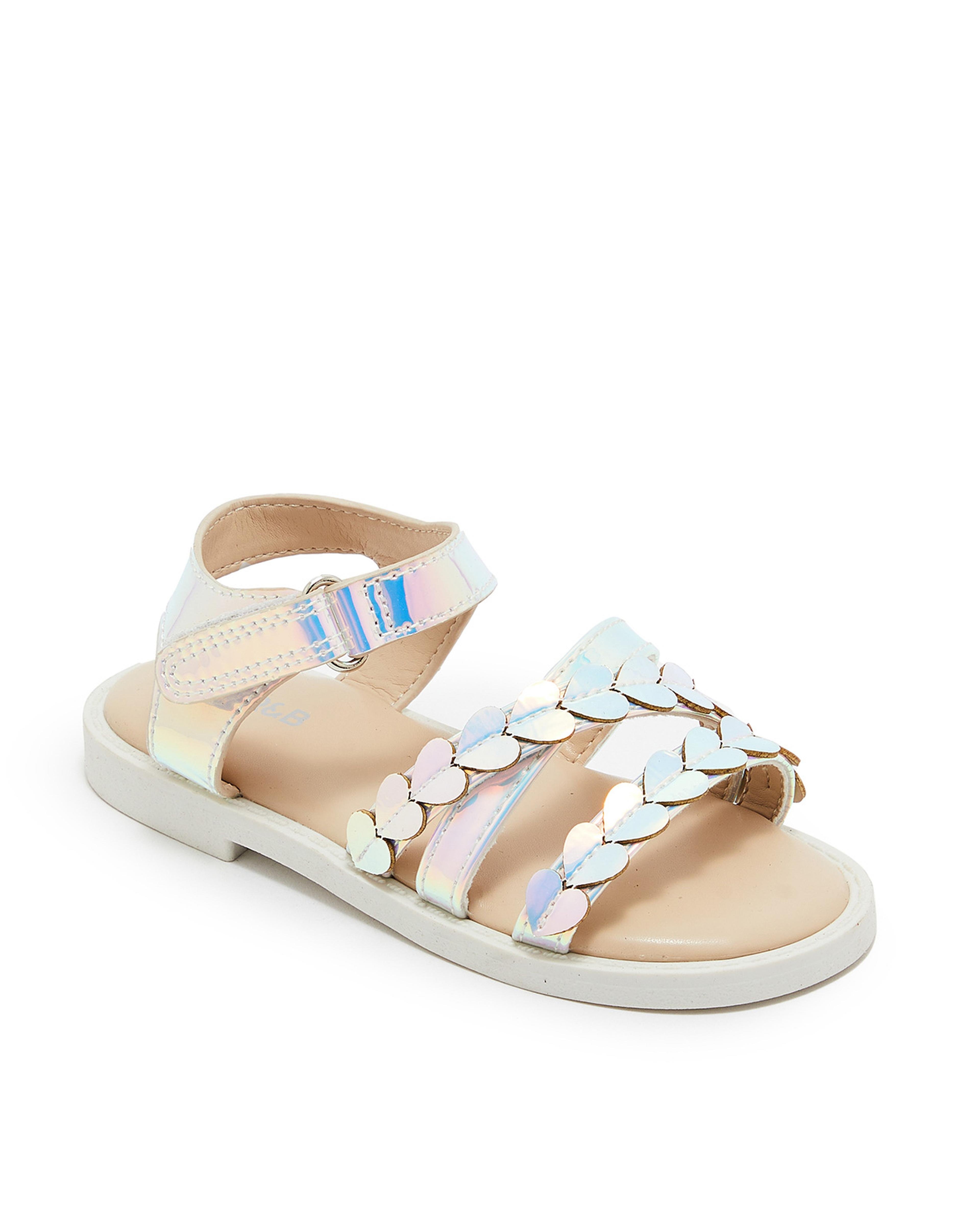 Holographic Sandals with Velcro Closure