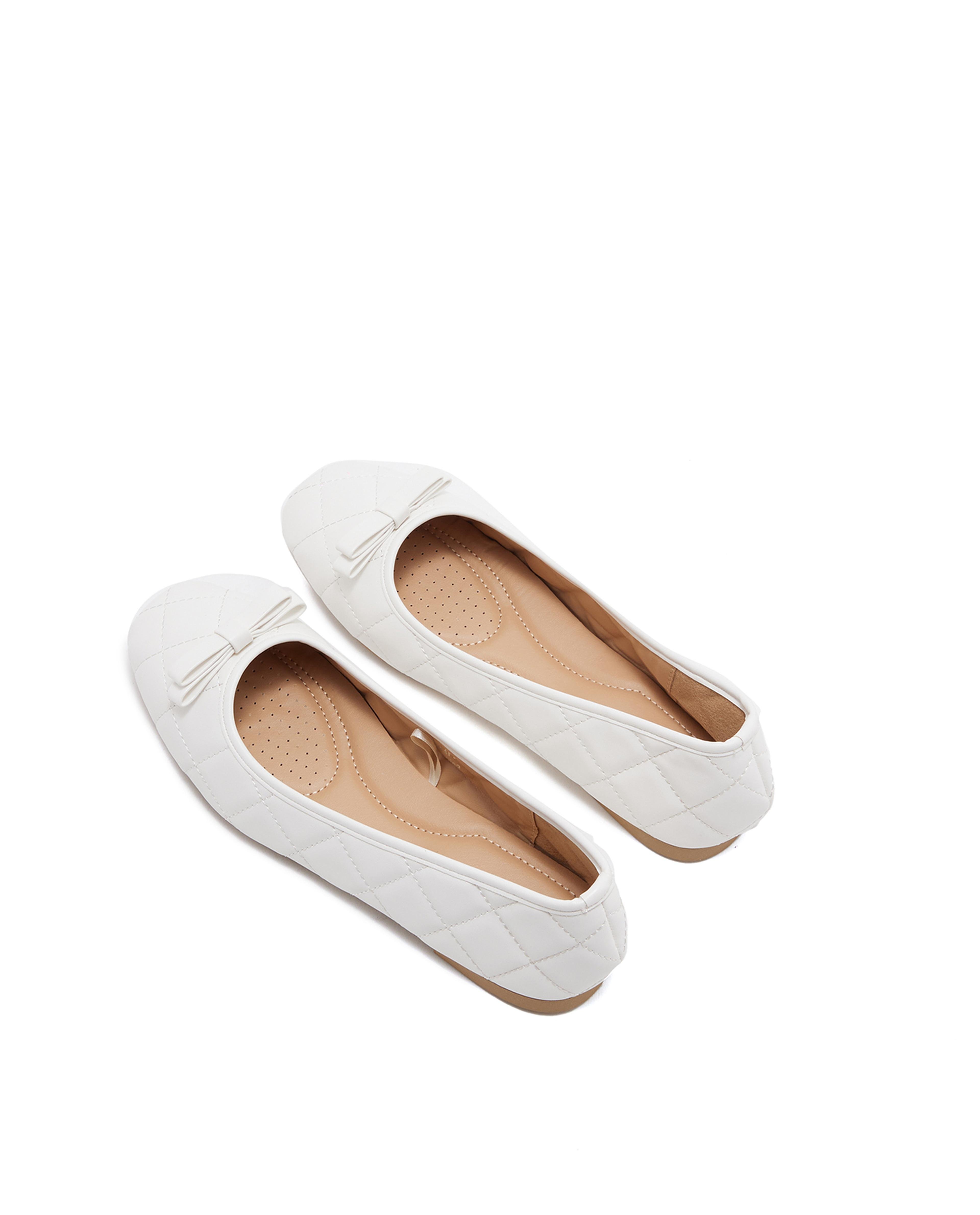 Quilted Almond Toe Ballerinas