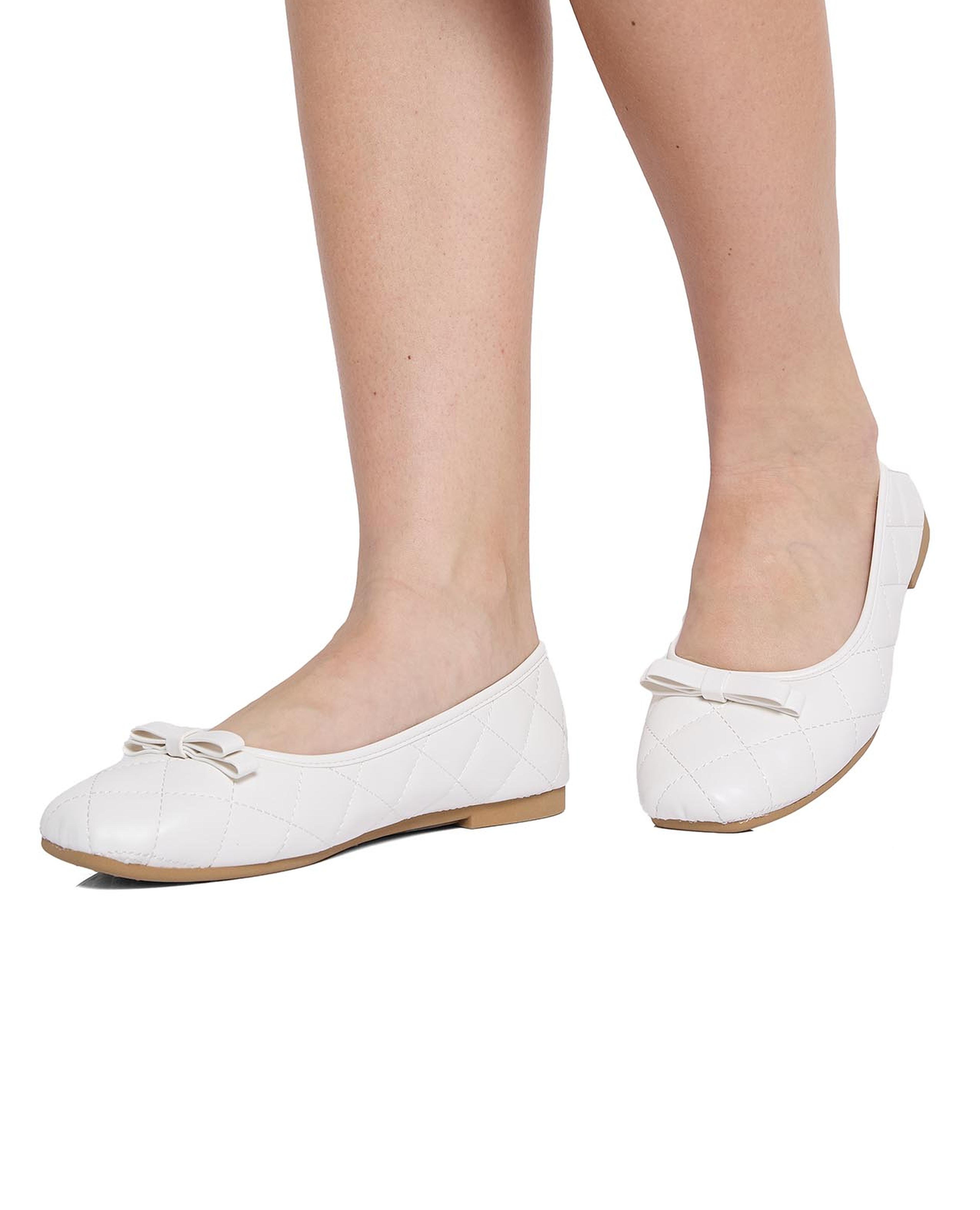 Quilted Almond Toe Ballerinas