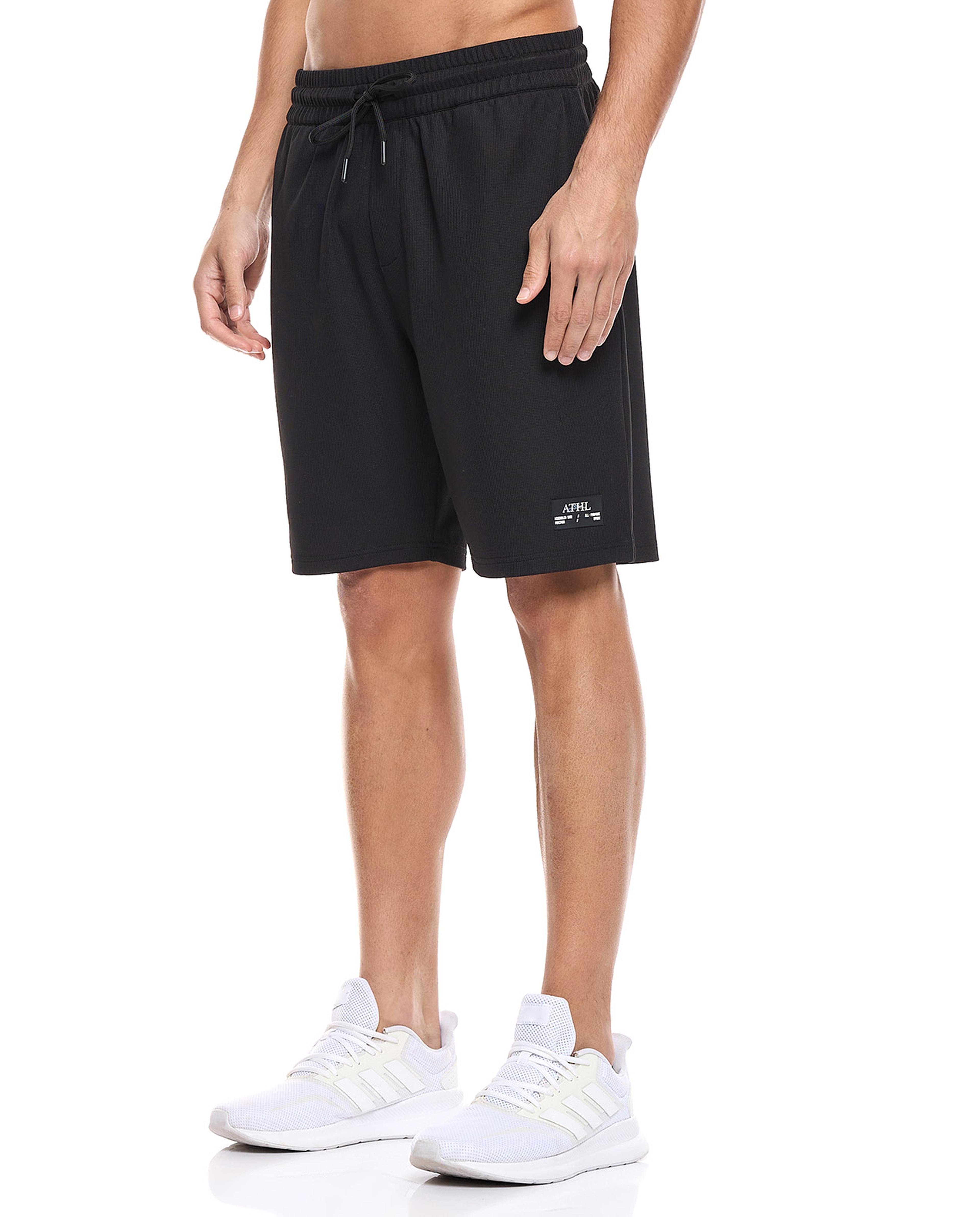 Solid Active Shorts with Drawstring Waist
