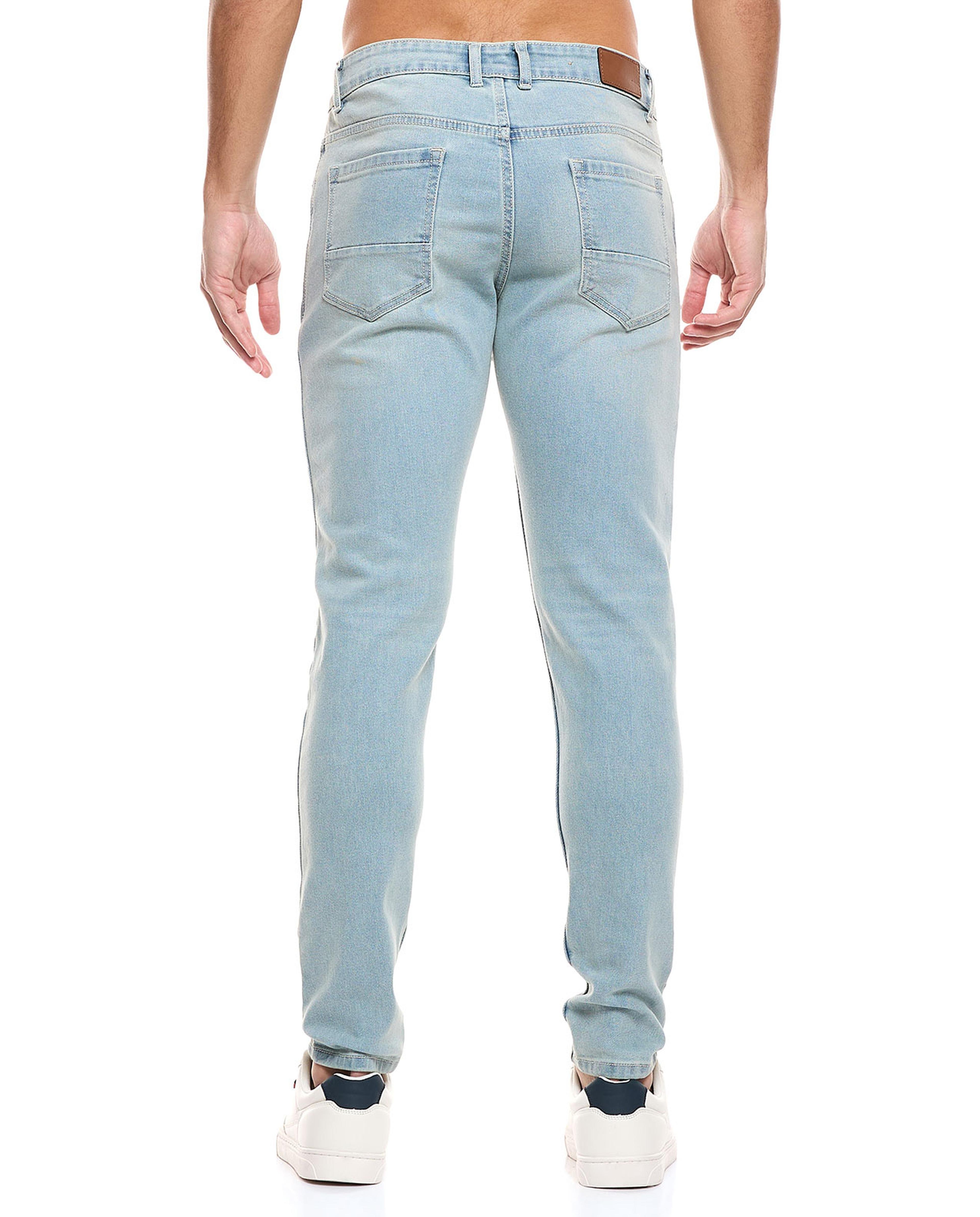 Faded Slim Fit Jeans with button Closure
