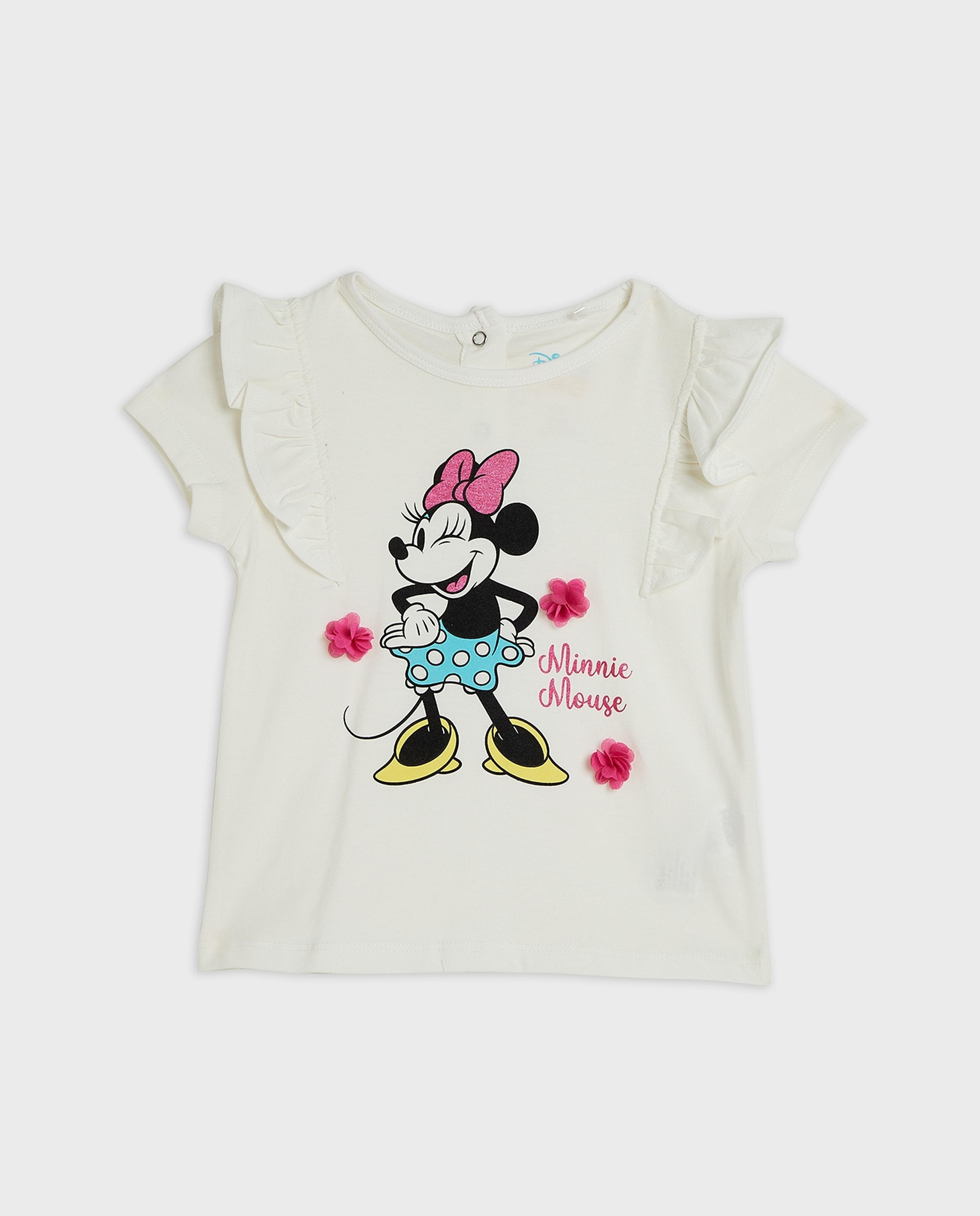 Minnie Mouse Print Top and Shorts Set