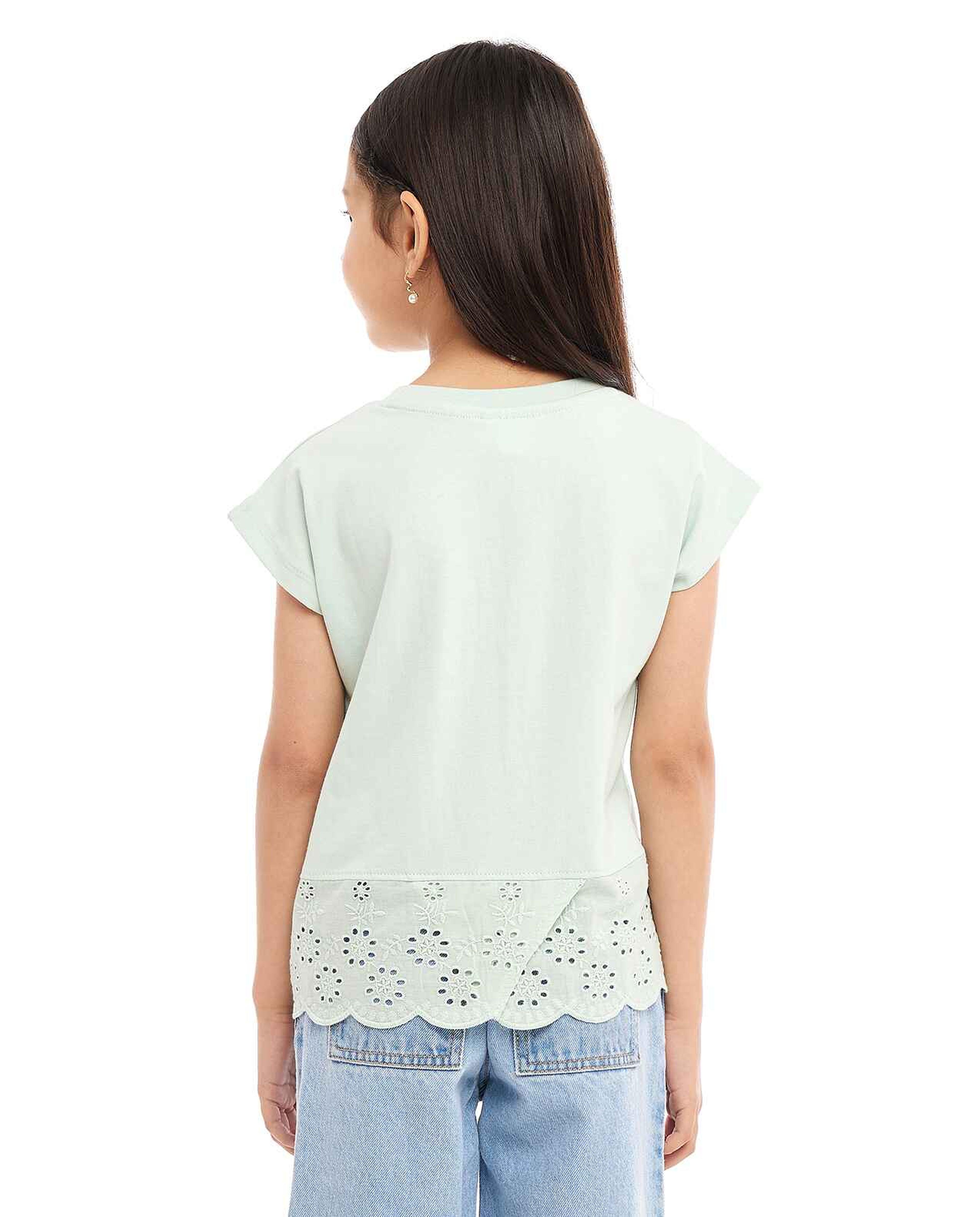 Minnie & Daisy Print T-Shirt with Crew Neck and Short Sleeves