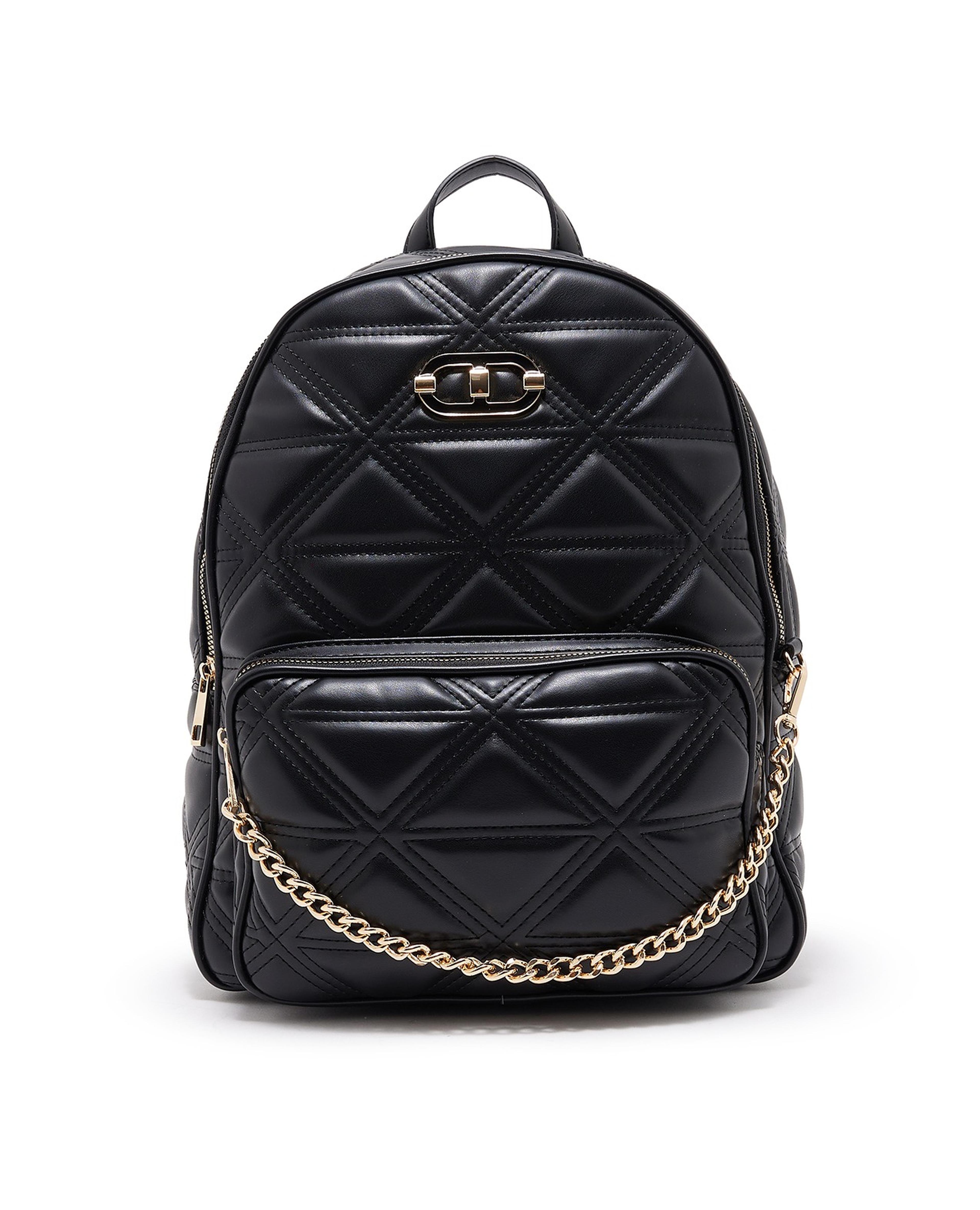 Quilted Backpack with Chain Detail